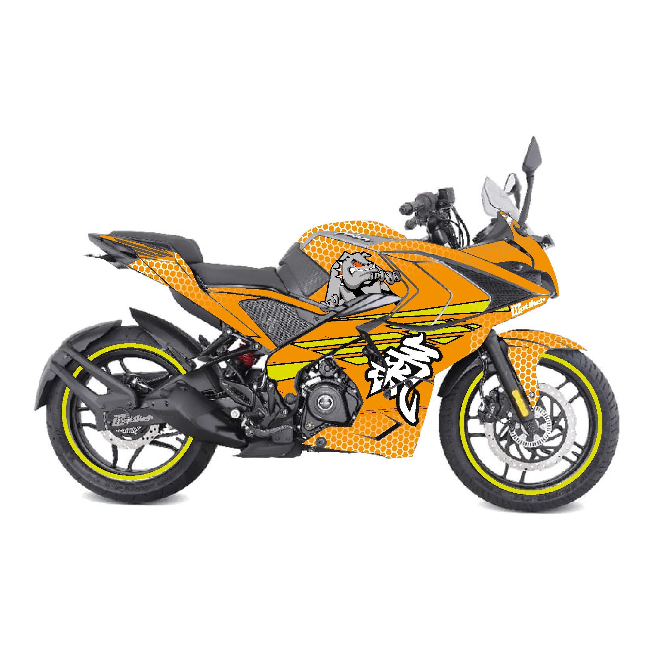PULSAR RS 200BAJAJ RS200 DOG TURUNCU SARI PARÇALI KAPLAMA MODELİ 