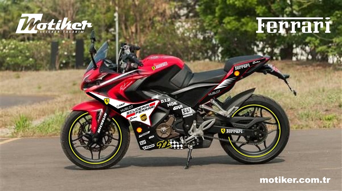 Bajaj RS200 Ferrari Sticker Etiket Kaplama Modeli