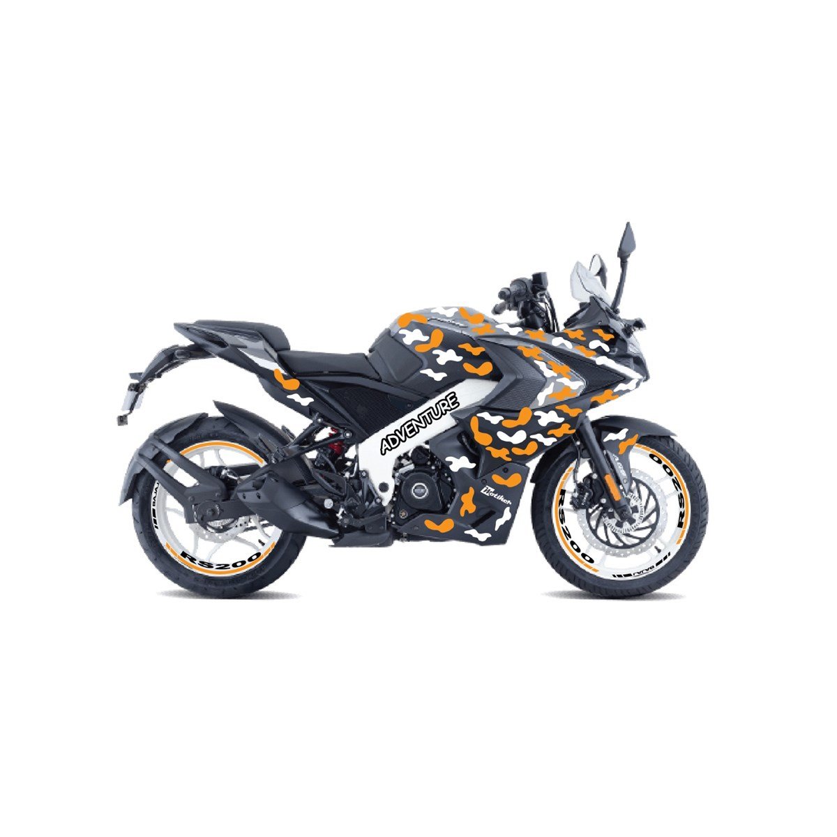 Bajaj RS200 Kamuflaj Parça Sticker Etiket Modelİ
