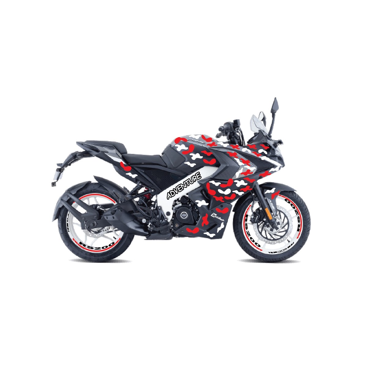 Bajaj RS200 Kamuflaj Parça Sticker Etiket Modelİ