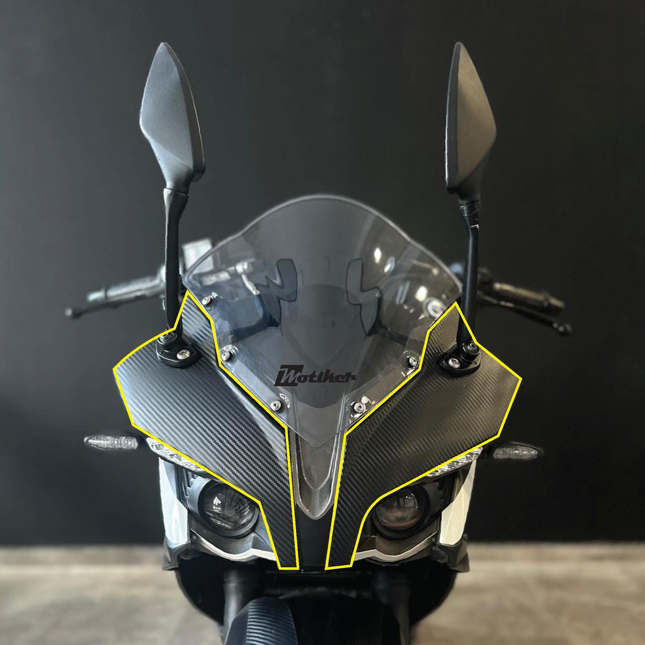 PULSAR RS 200Bajaj RS200 Karbon Ön Kafa Sticker Etiket Modeli