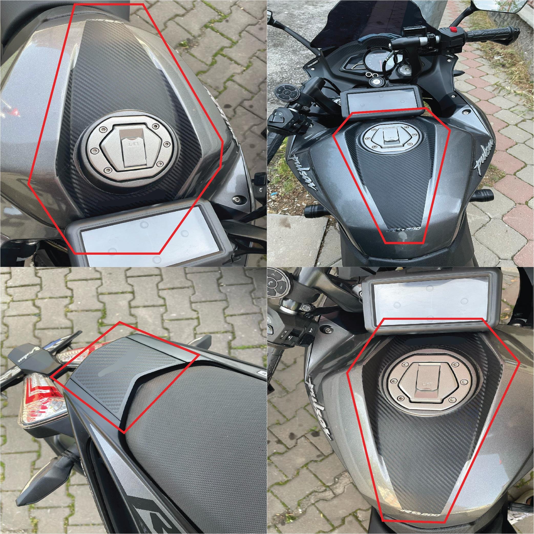 PULSAR RS 200Bajaj RS200 Karbon Set Depo Kuyruk Ön Kafa Sticker Etiket Modeli