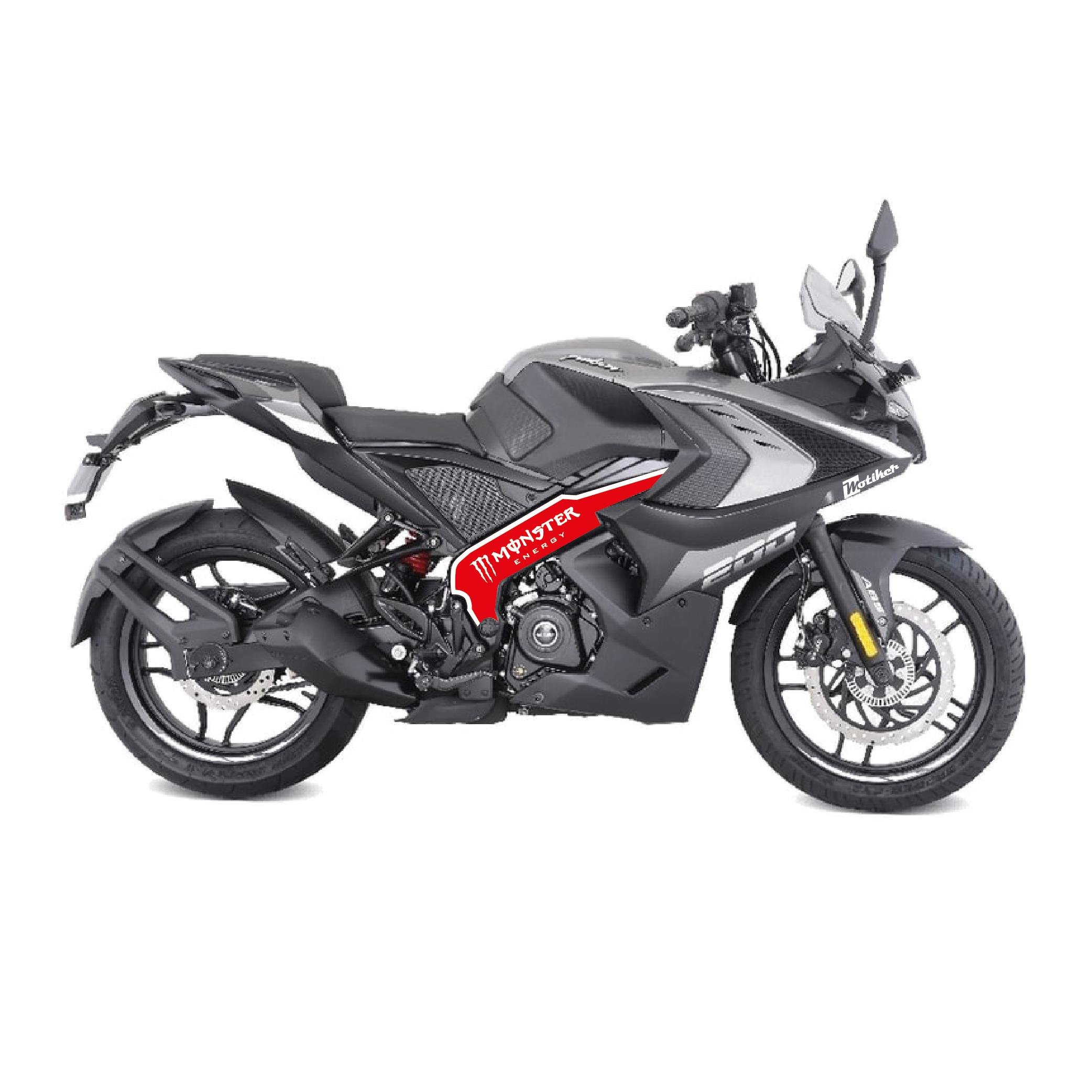 Bajaj RS200 Monster Kırmızı Beyaz Sticker Etiket Modeli