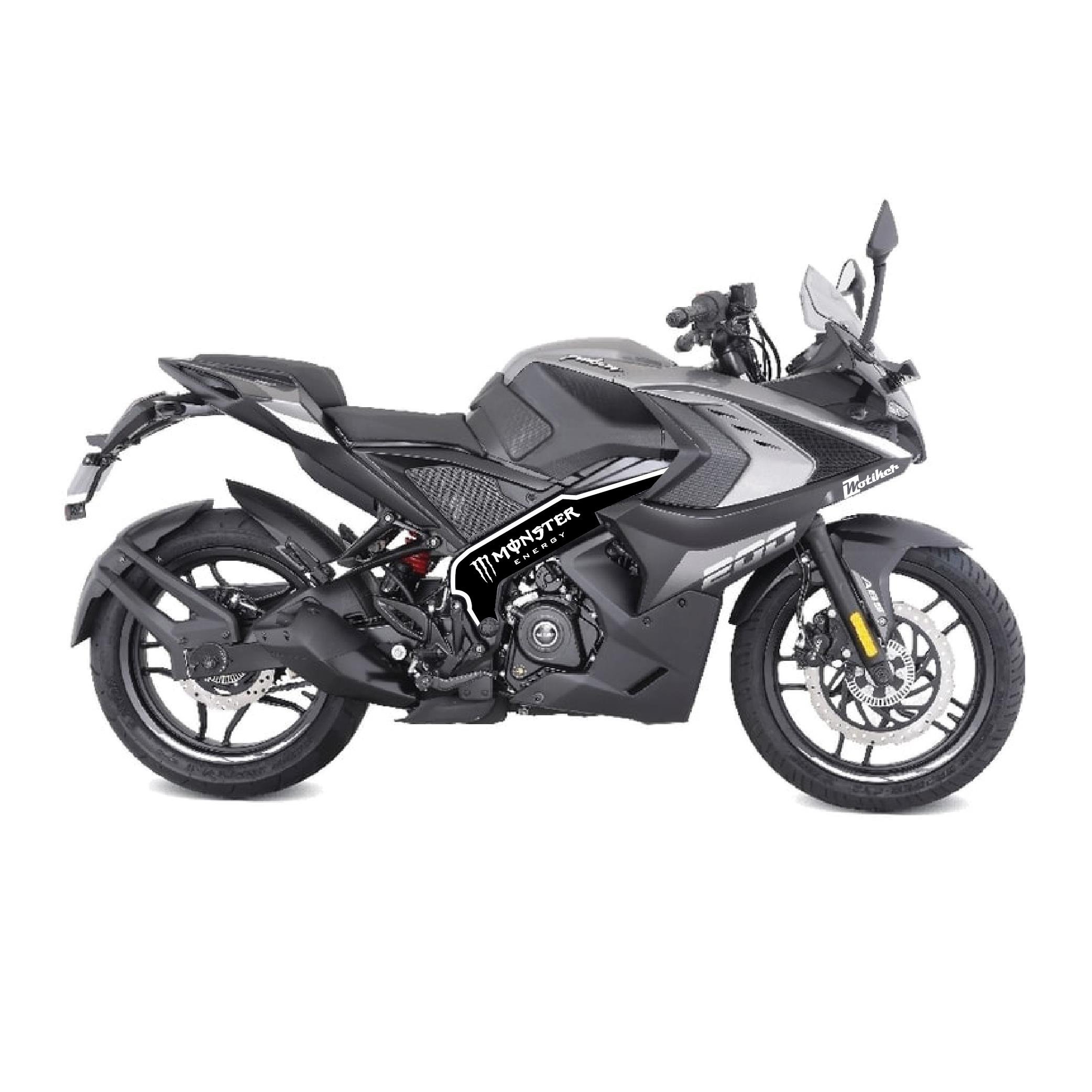 Bajaj RS200 Monster Siyah Beyaz Sticker Etiket Modeli