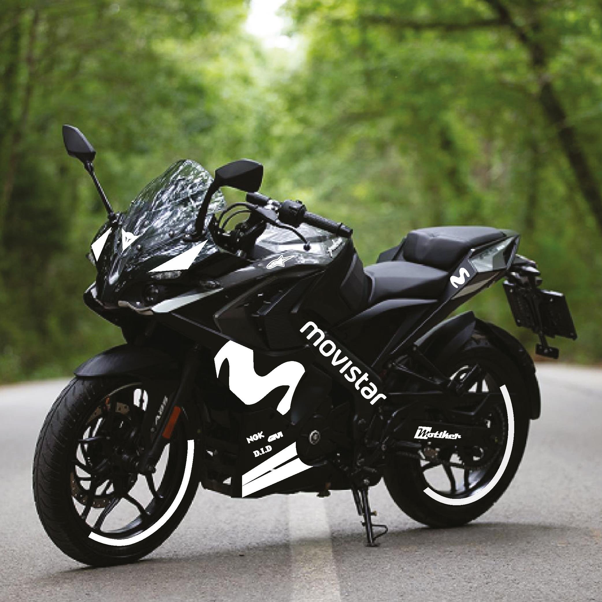 PULSAR RS 200Bajaj RS200 Movistar Tek Renk Beyaz Motosiklet Sticker Etiket Takım Modeli