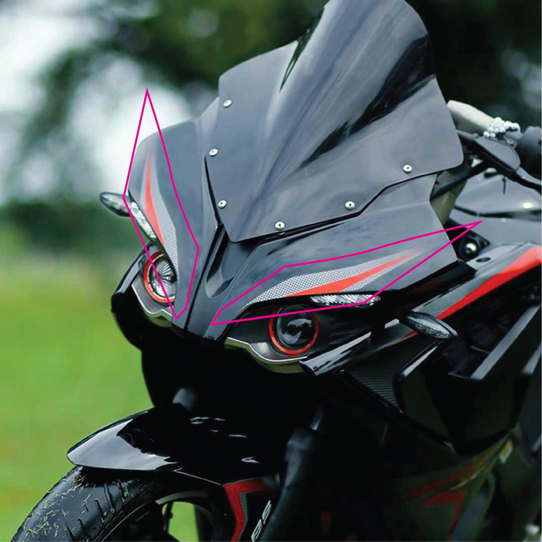 PULSAR RS 200BAJAJ RS200 ÖN KAFA TASARIM STICKER ETIKET MODELİ