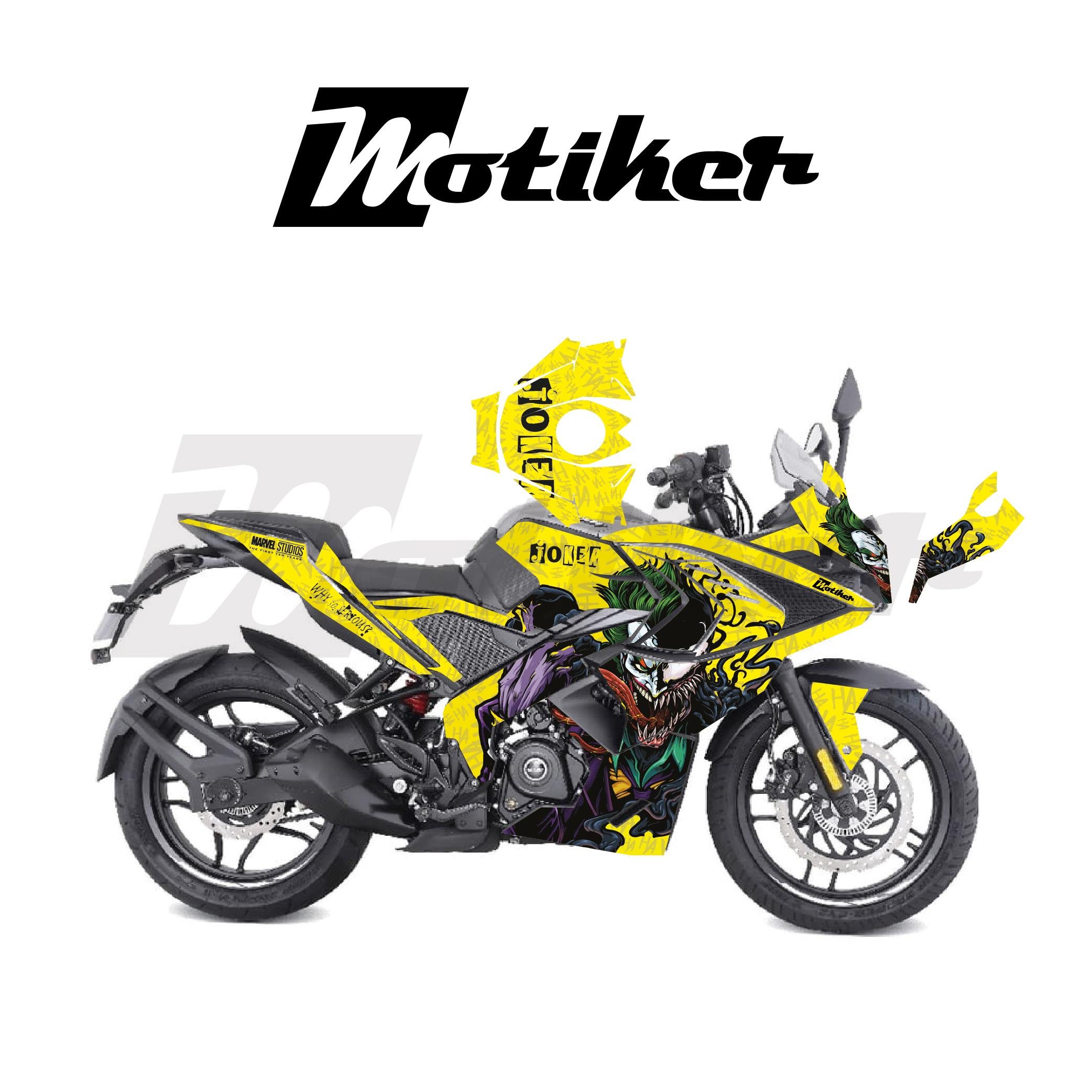 PULSAR RS 200Bajaj RS200 Sticker Joker Model Parçalı Motosiklet Kaplama Sticker Etiket Modeli Sarı Siyah Yeşil