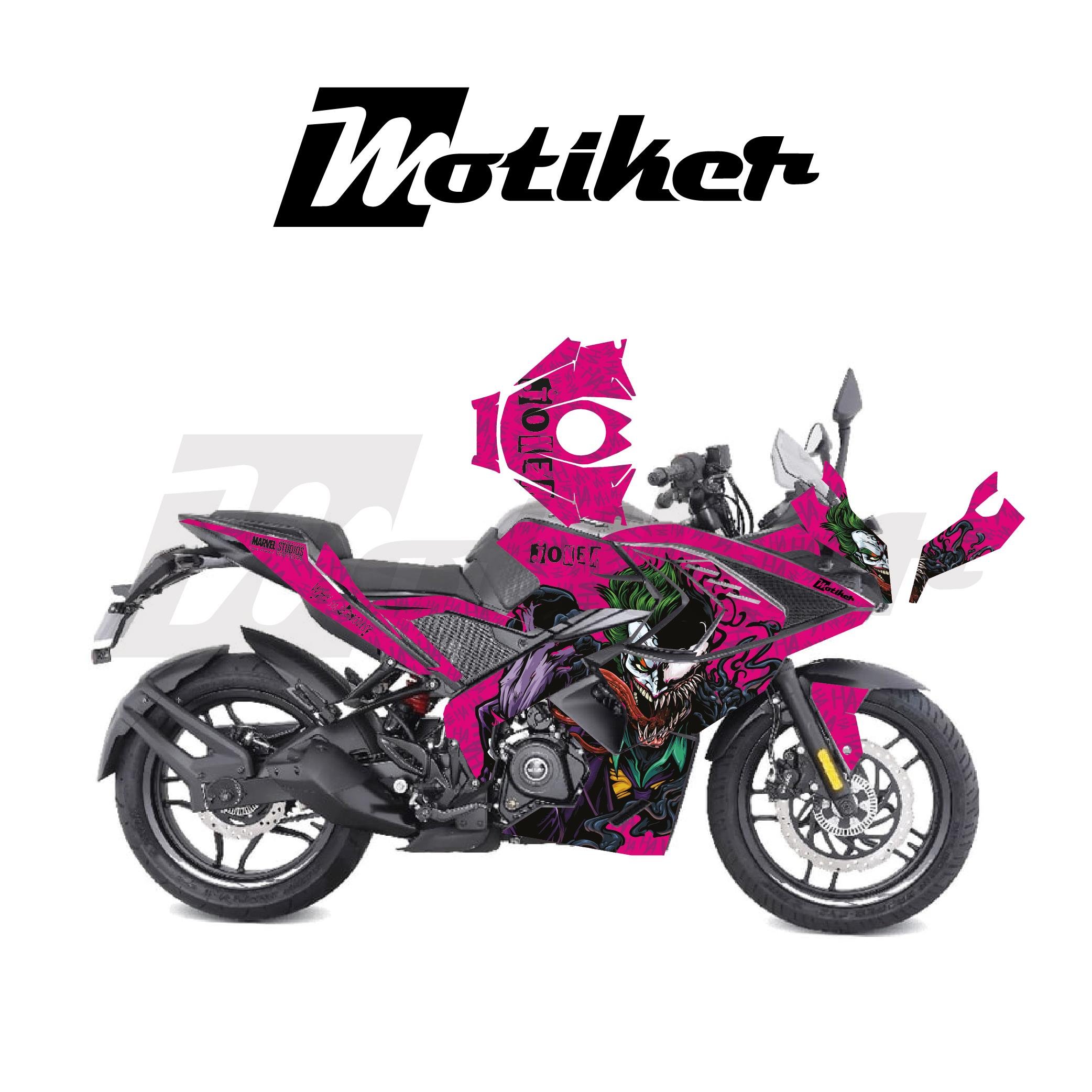 PULSAR RS 200Bajaj RS200 Sticker Joker Model Parçalı Motosiklet Kaplama Sticker Etiket Modeli Pembe Siyah Yeşil