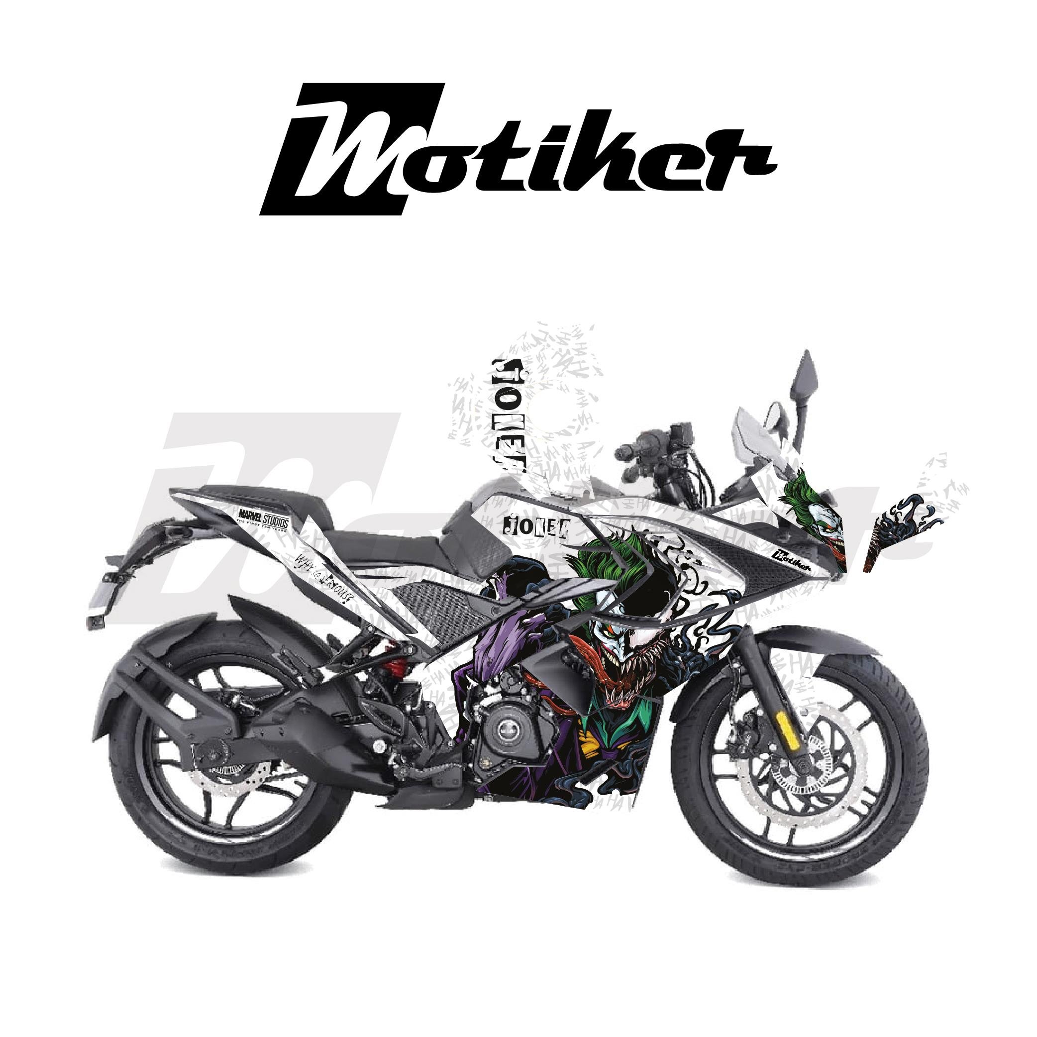 PULSAR RS 200Bajaj RS200 Sticker Joker Model Parçalı Motosiklet Kaplama Sticker Etiket Modeli Beyaz Siyah Yeşil