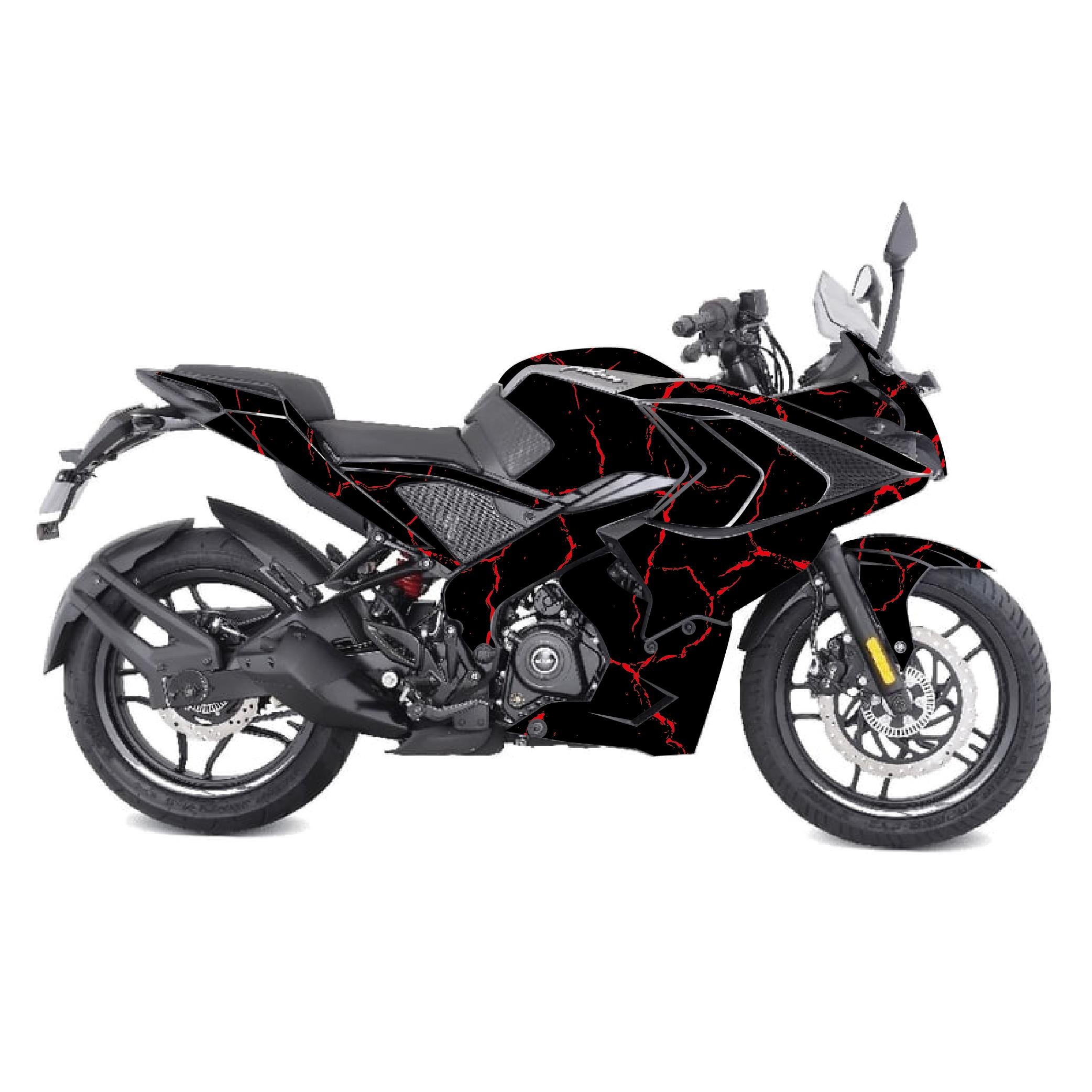 PULSAR RS 200BAJAJ RS200 Sticker Şimşek Desen Motosiklet Kaplama Tasarımı Kırmızı