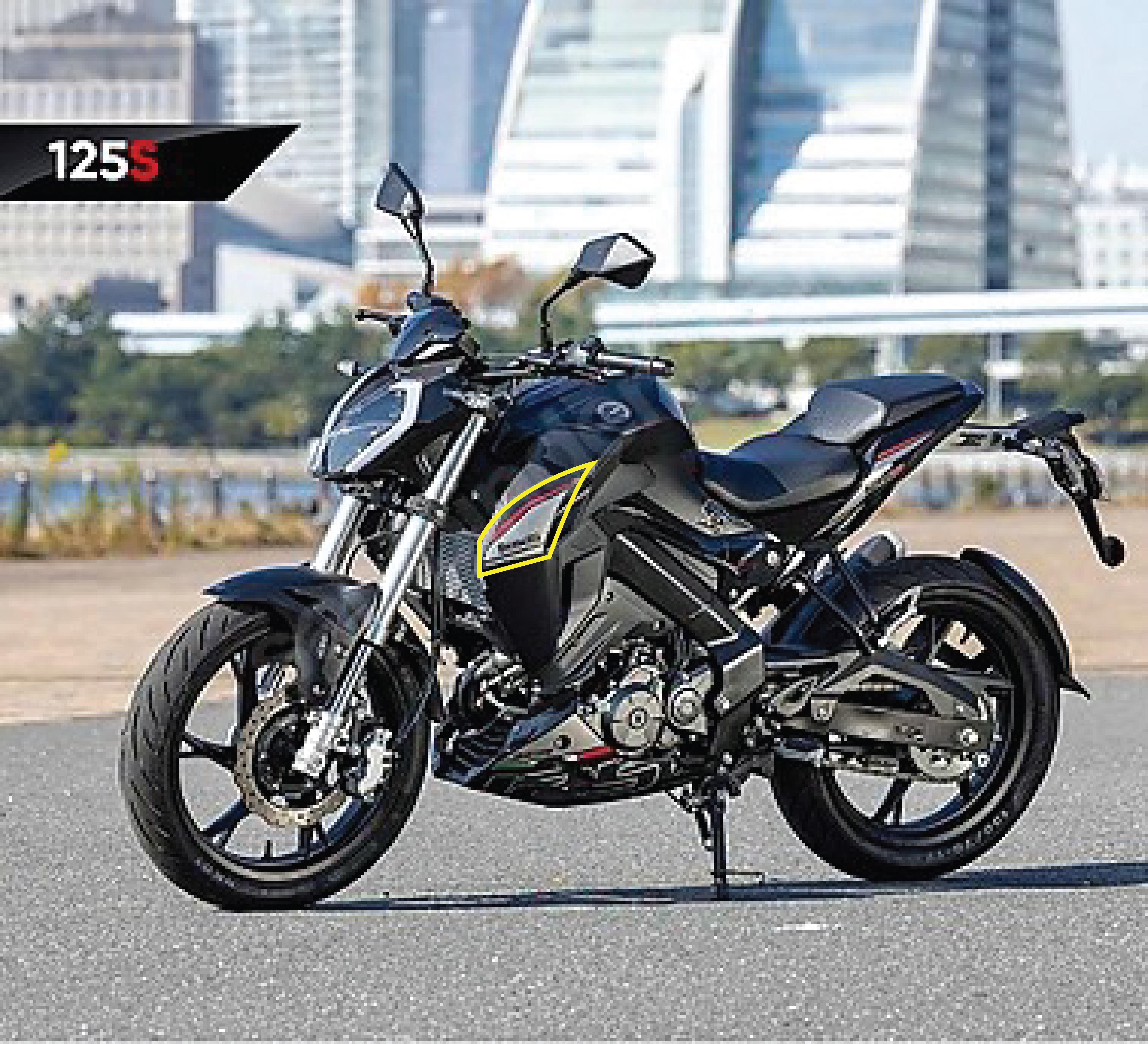 BENELLIBENELLİ 125S Ön Yan SOL Grenaj Orijinal Tasarım Motosiklet Sticker Etiket Modeli