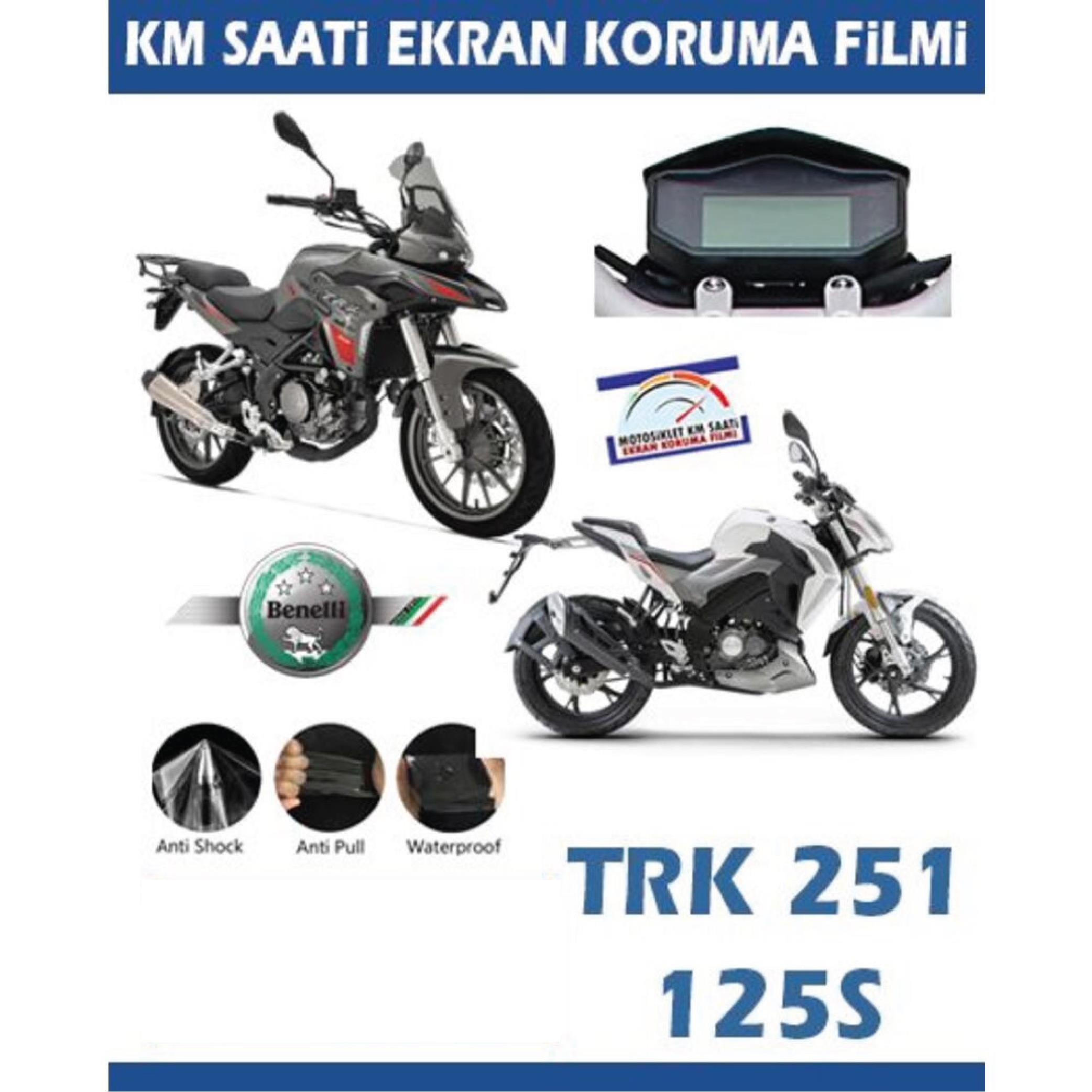 Ekran KorumasıBenelli TRK 251 / 125S Serisi Motosiklet Ekran Km Koruyucu