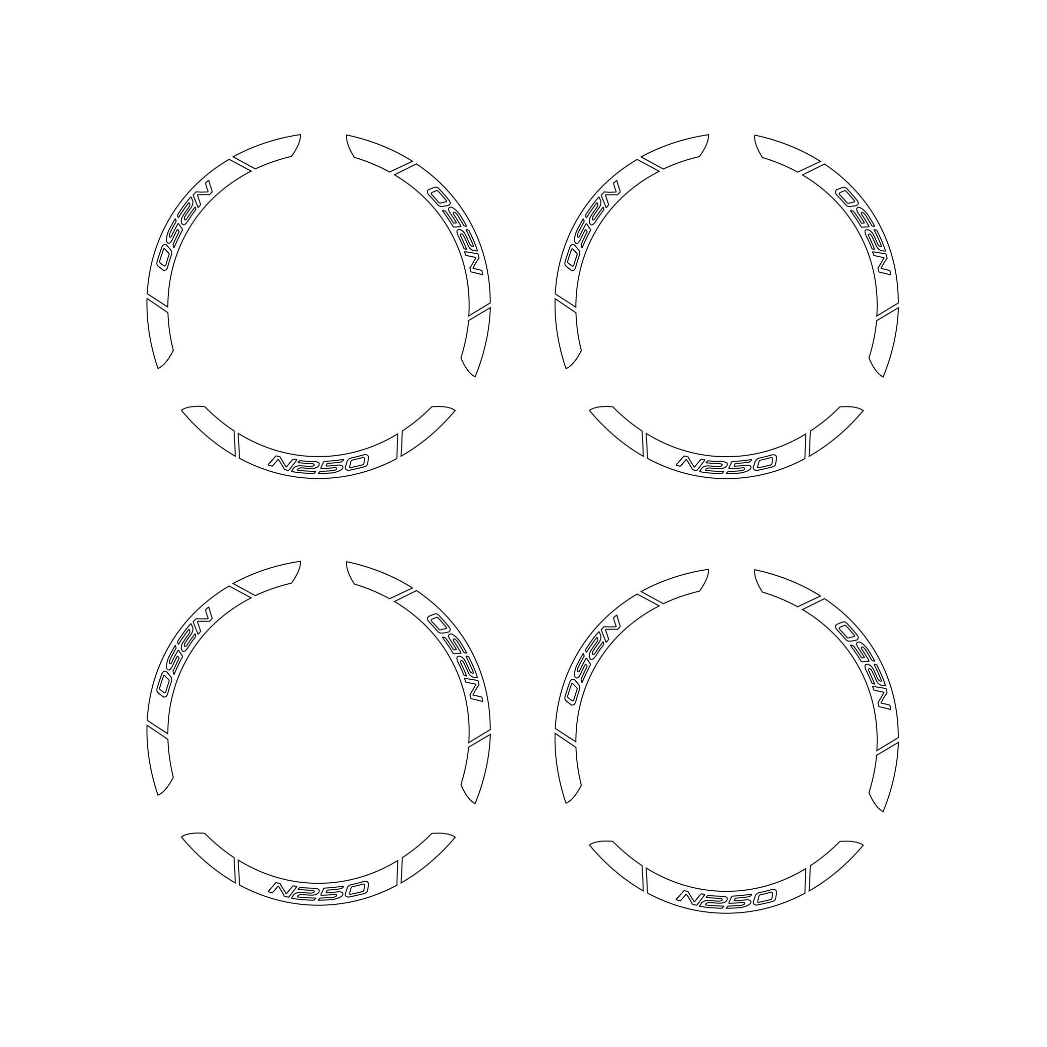 N250Beyaz Bajaj N250 Geniş Jant Sticker Etiket Modeli