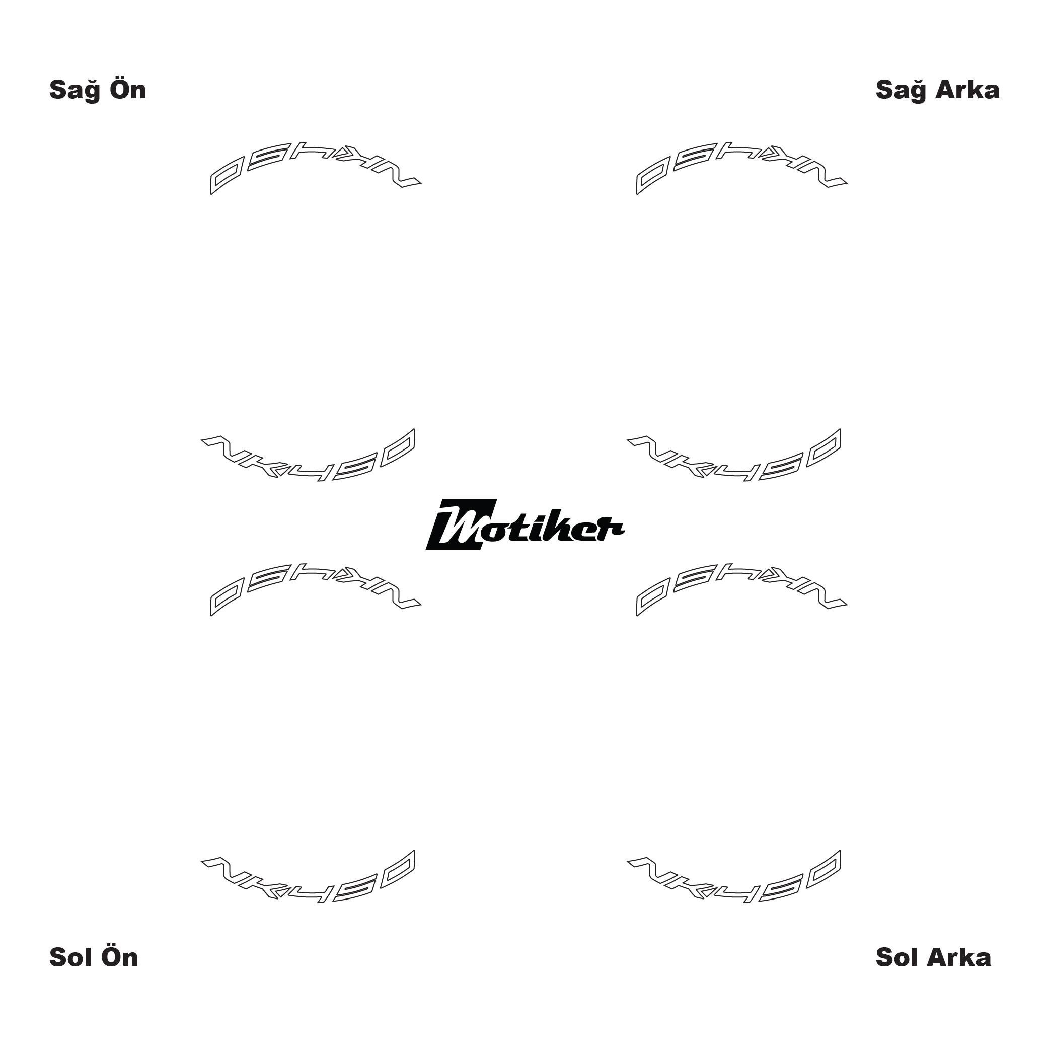 450 NKBeyaz CFMOTO 450NK Yazılı 8 Li Jant İçi Yazı Sticker 