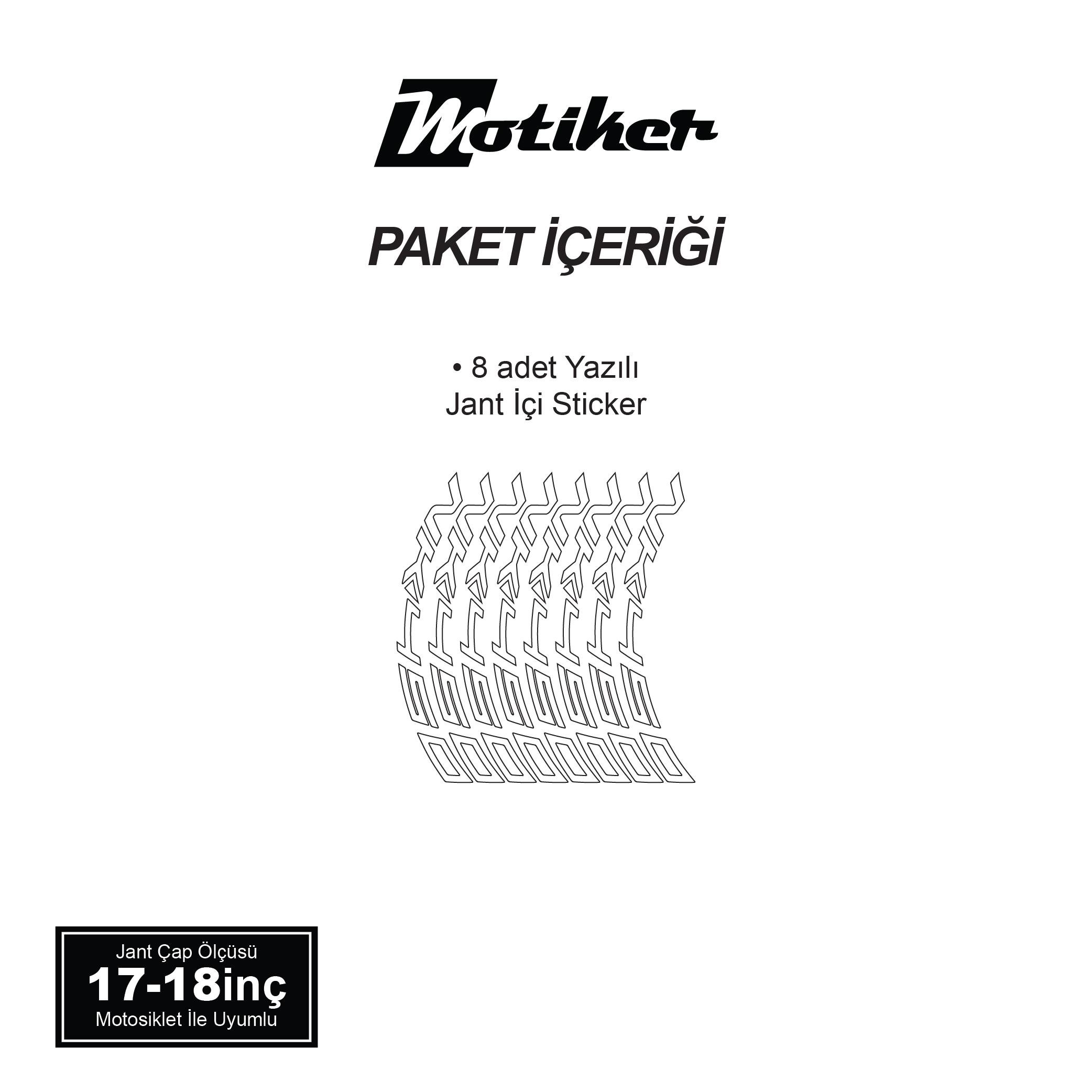 450 NKBeyaz CFMOTO 450NK Yazılı 8 Li Jant İçi Yazı Sticker 