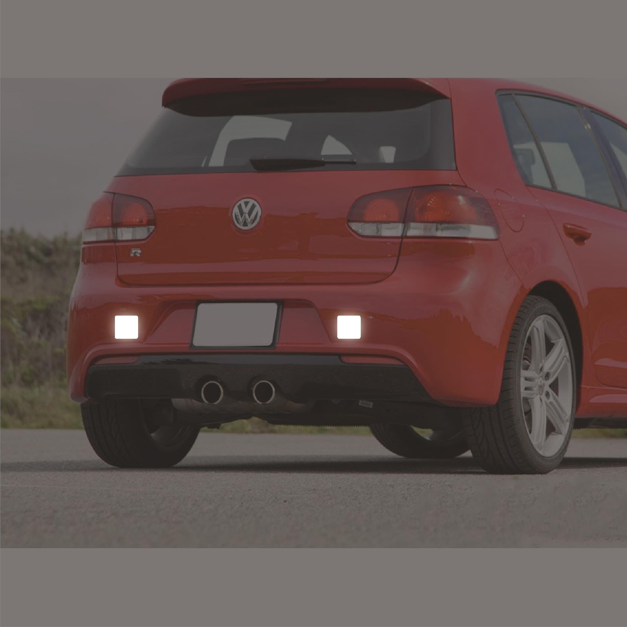 Reflective StickerBeyaz Reflective (Reflektif) 2'li Kare Sticker Paketi Otomobil Motosiklet Reflektif Parlayan Sticker Etiket Modeli