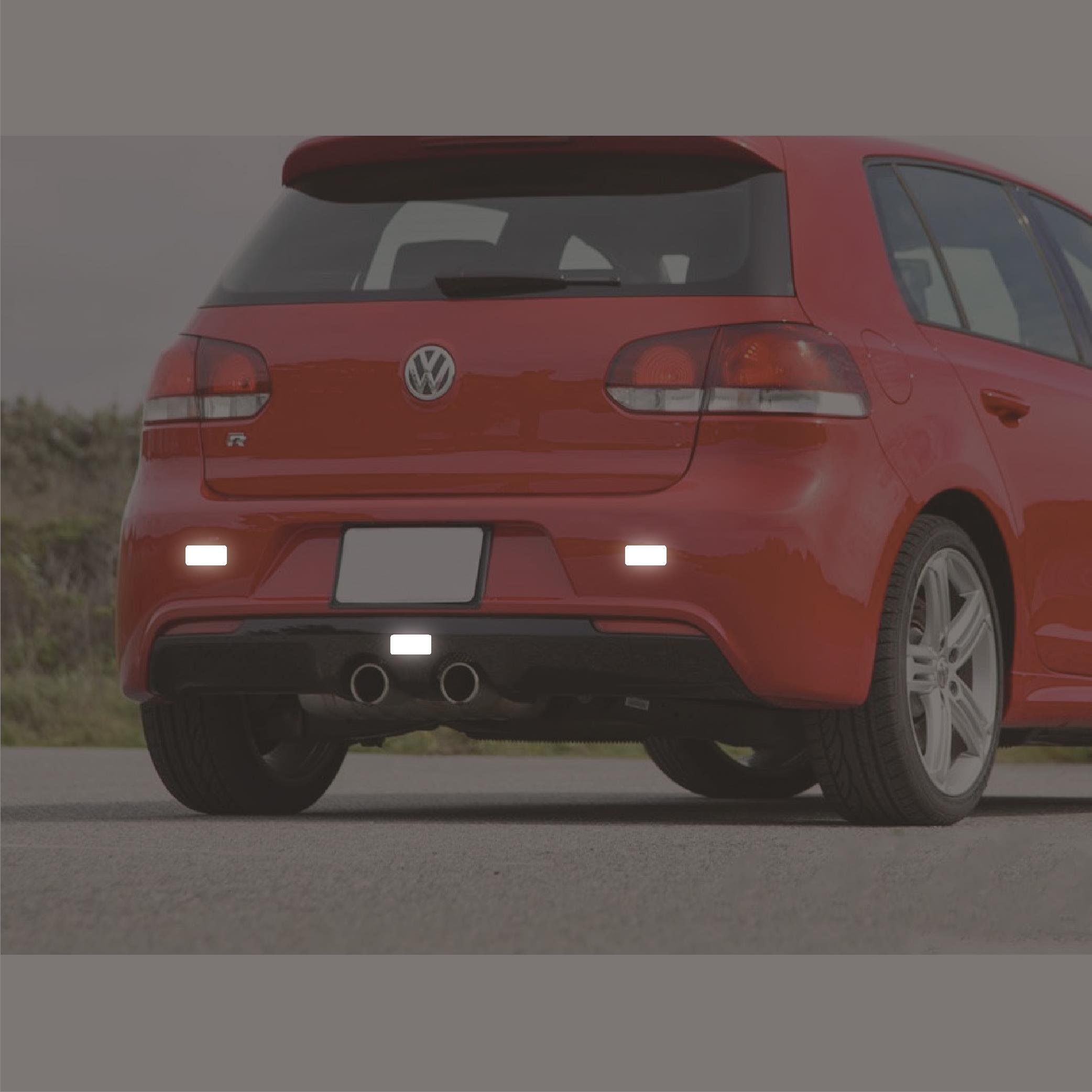 Reflective StickerBeyaz Reflective (Reflektif) 3'lü Dikdörtgen Sticker Paketi Otomobil Motosiklet Reflektif Parlayan Sticker Etiket Modeli