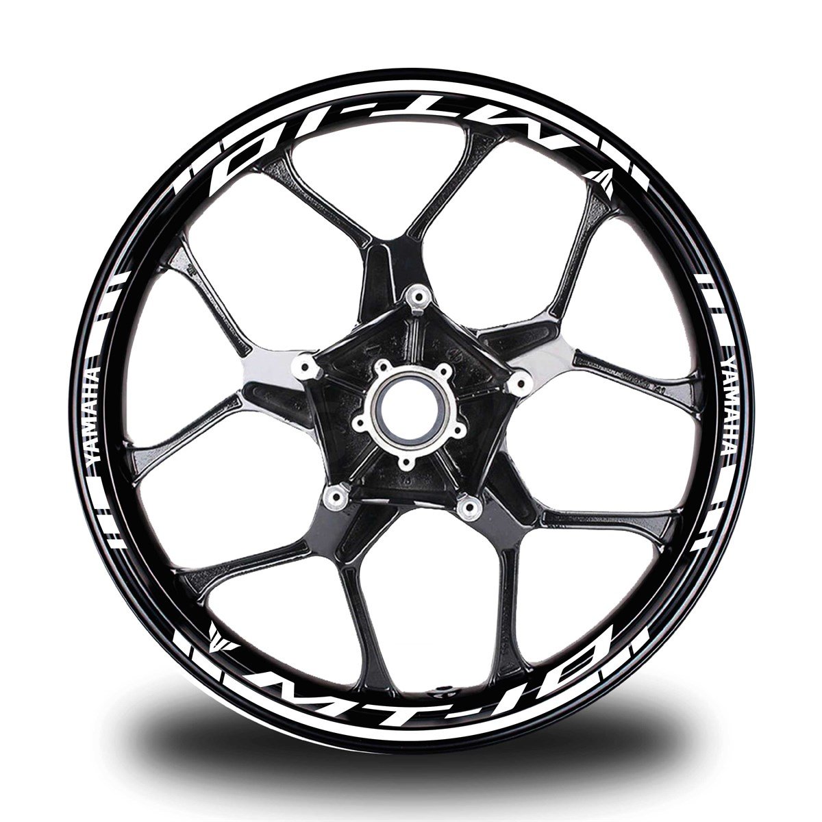 Beyaz Yamaha MT 10 Takım Jant Sticker Etiket 