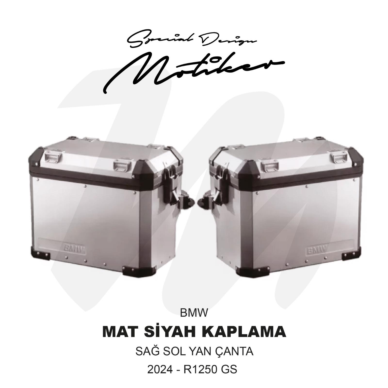 R1250 GSBMW R1250GS 2024 33-37LT Yan Çanta Mat Siyah Kaplama Sticker Etiket Modeli