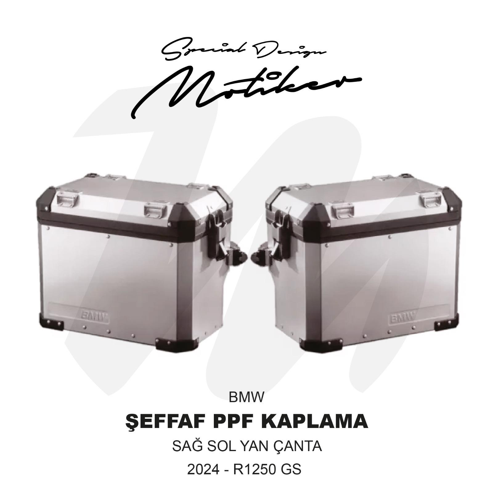 R1250 GSBMW R1250GS 2024 33-37LT Yan Çanta Seffaf PPF Kaplama Sticker Etiket Modeli