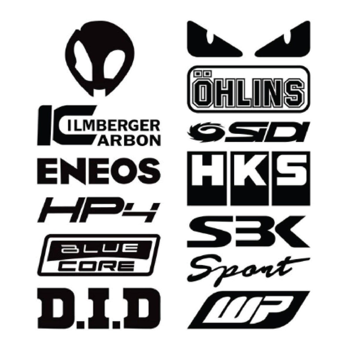 BMW S1000RR Siyah Çoklu Sticker Etiket Modeli