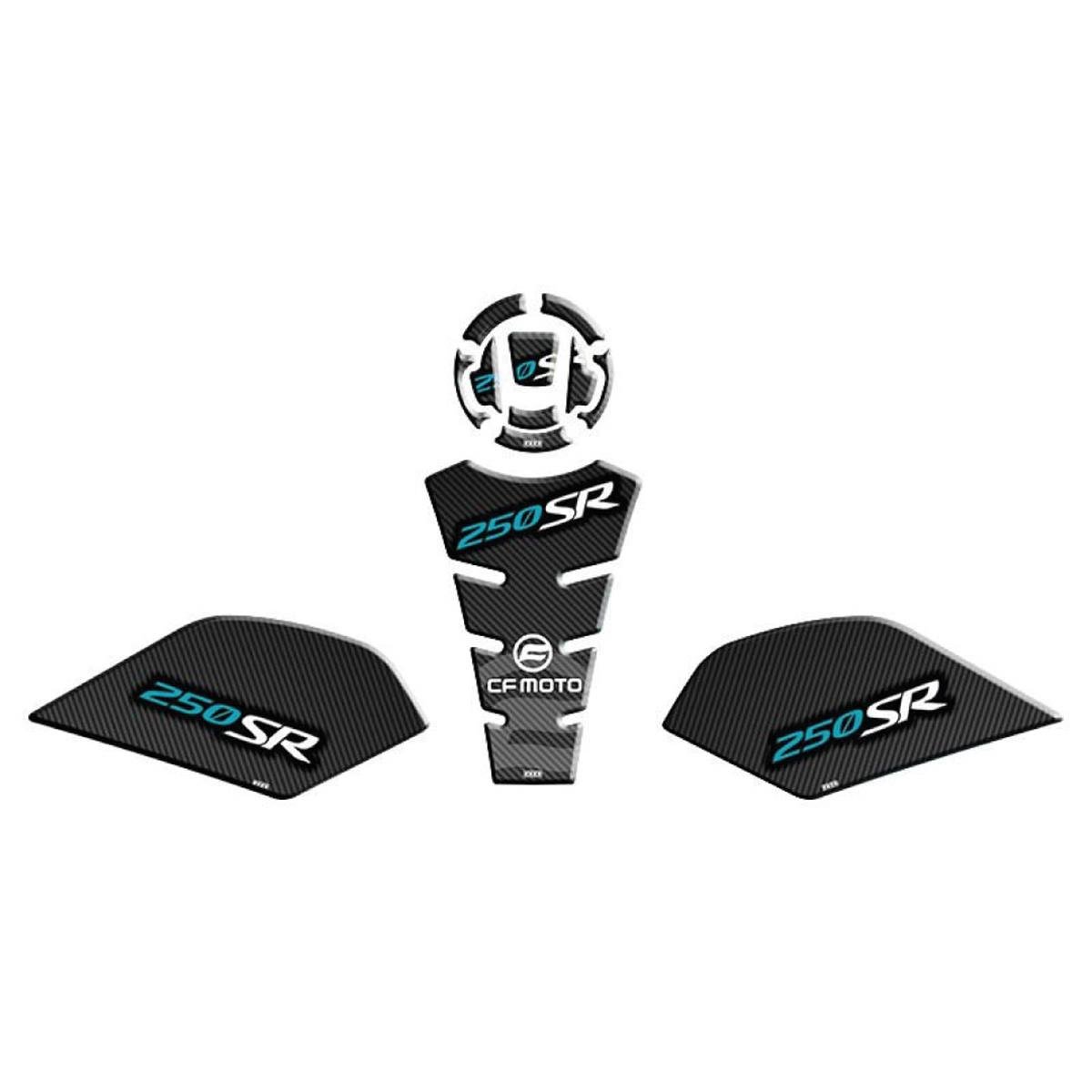 CF MOTO 250 SR 2020- 2023 UYUMLU Tank Pad SET Mavi-Beyaz Detaylı