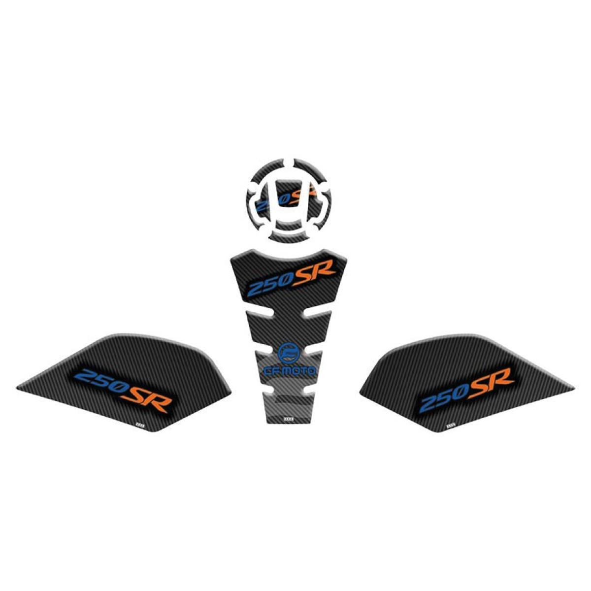 CF MOTO 250 SR 2020- 2023 UYUMLU Tank Pad SET Mavi-Turuncu  Detaylı