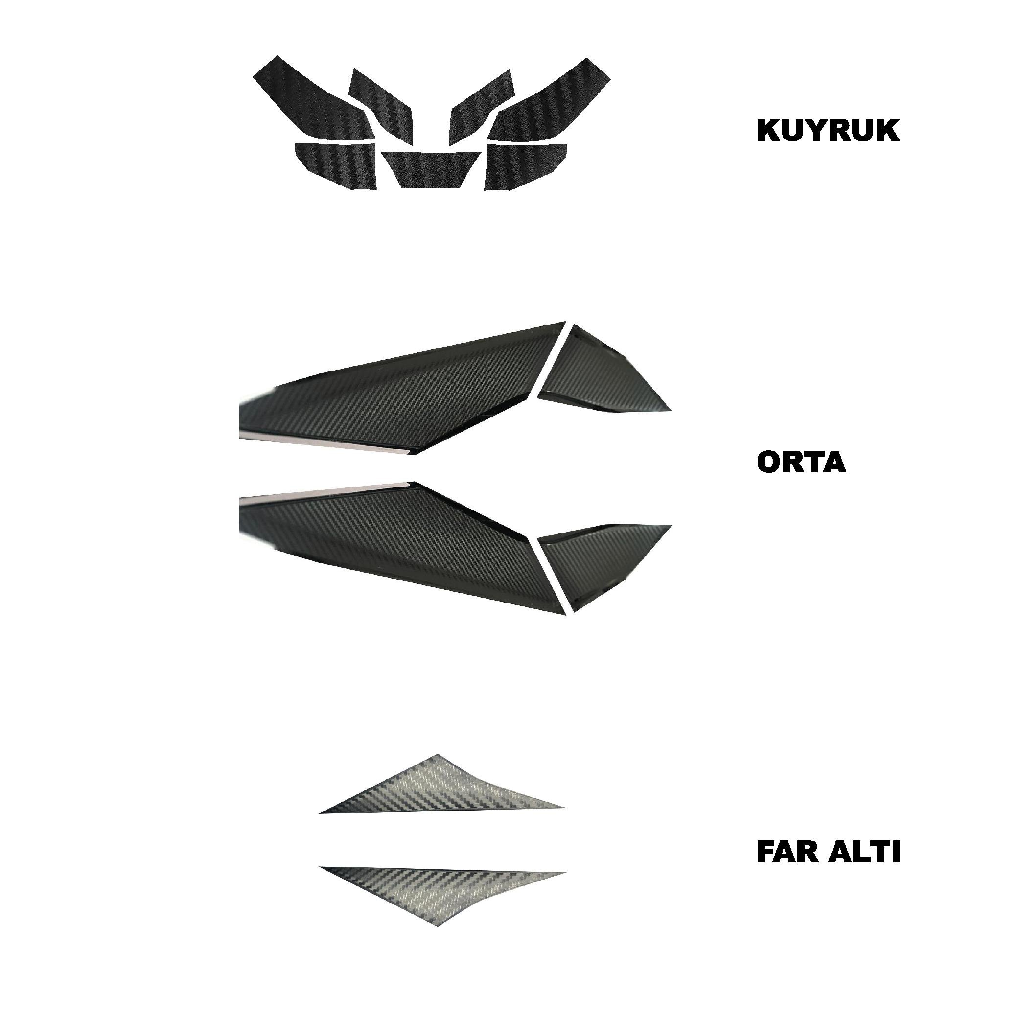 250SRCF Moto 250SR Karbon 3lü Takım Sticker Etiket Modeli