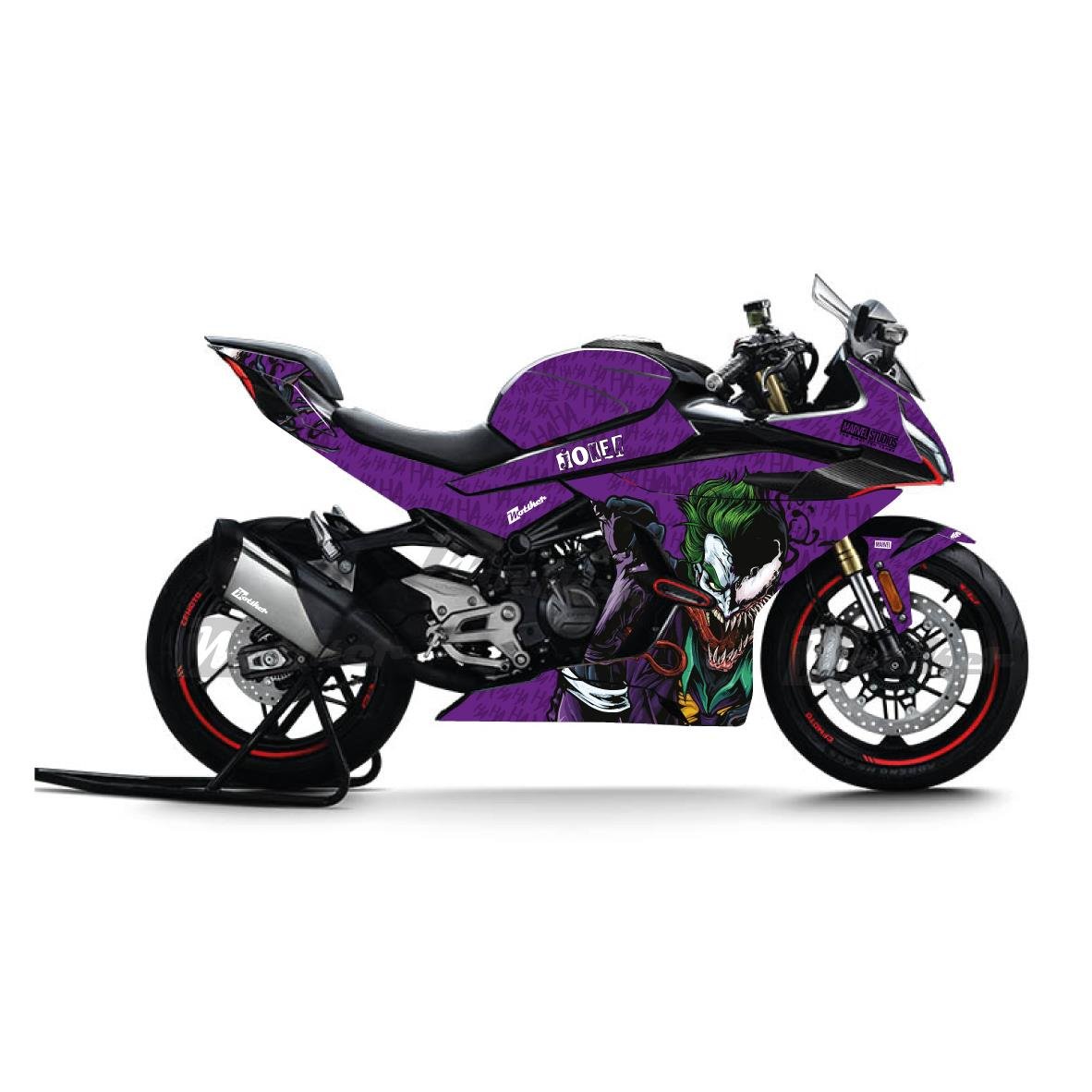 450SRCF MOTO 450SR Joker Mor Sticker Etiket Parçalı Kaplama Modeli 