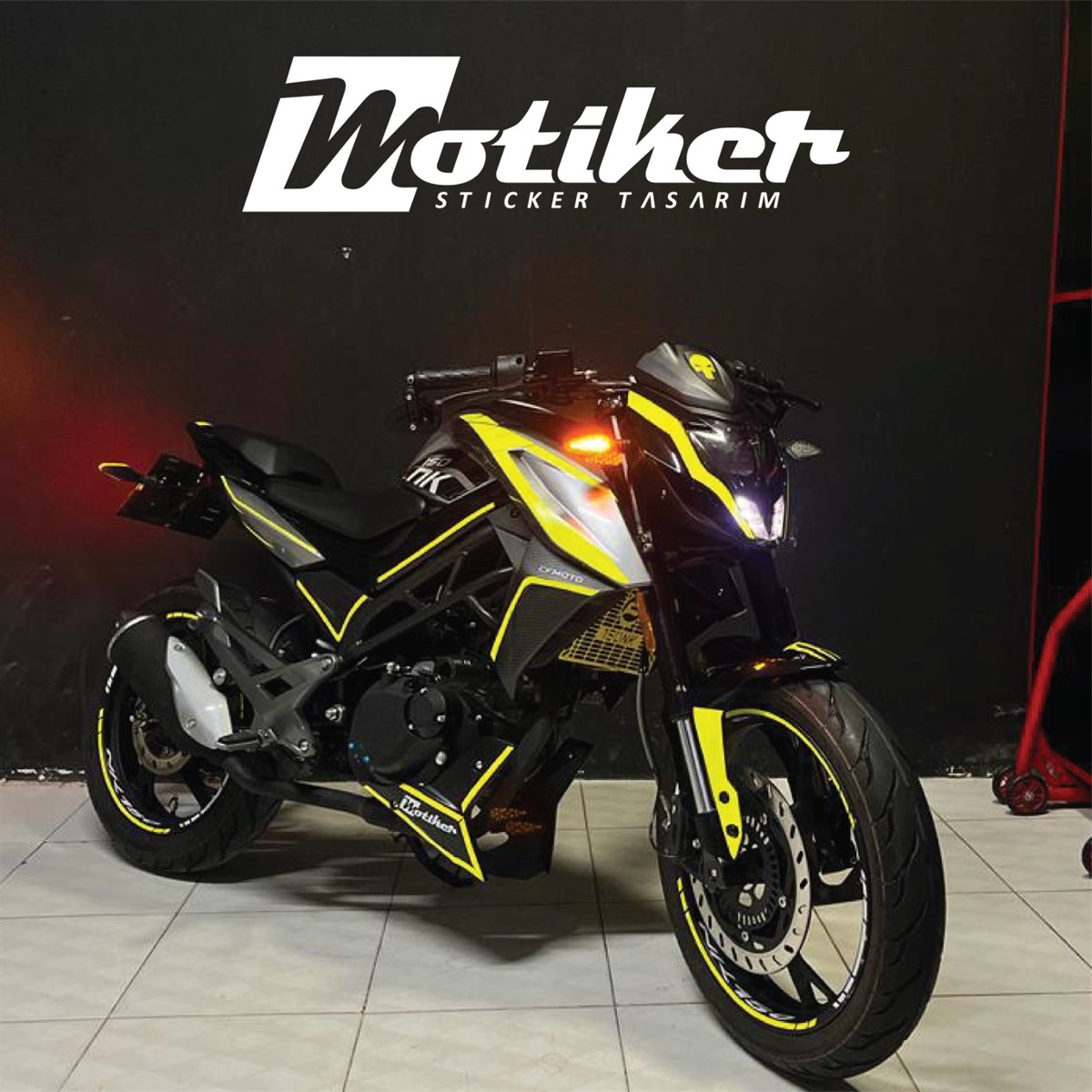 CF Moto NK 150 Sarı Sticker Etiket Modeli