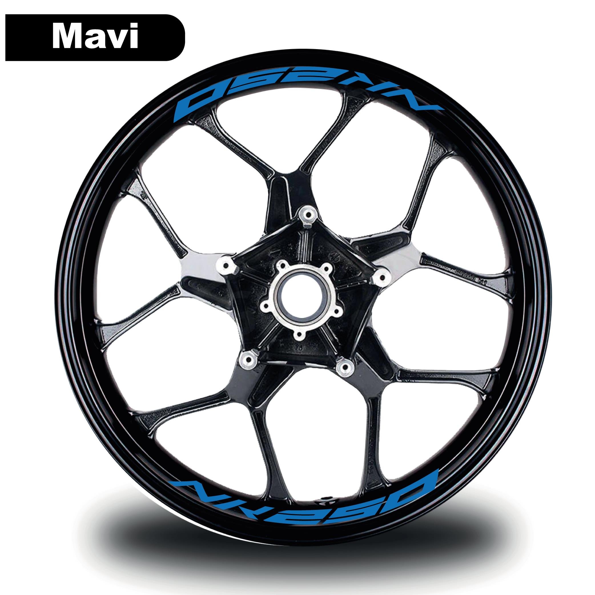250 NKCF MOTO NK 250 Jant İçi 8 adet Sticker Mavi