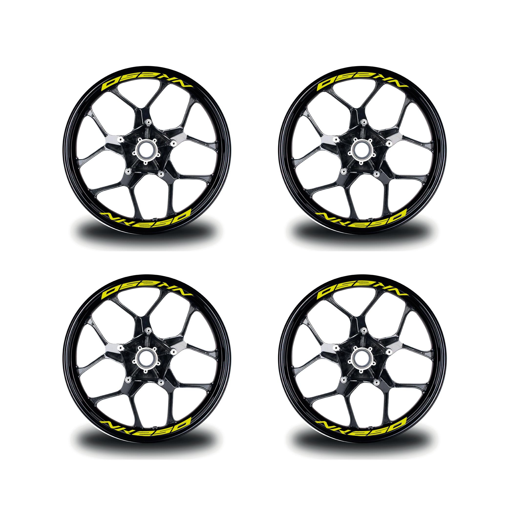 250 NKCF MOTO NK 250 Jant İçi 8 adet Sticker Floresan Neon Sarı
