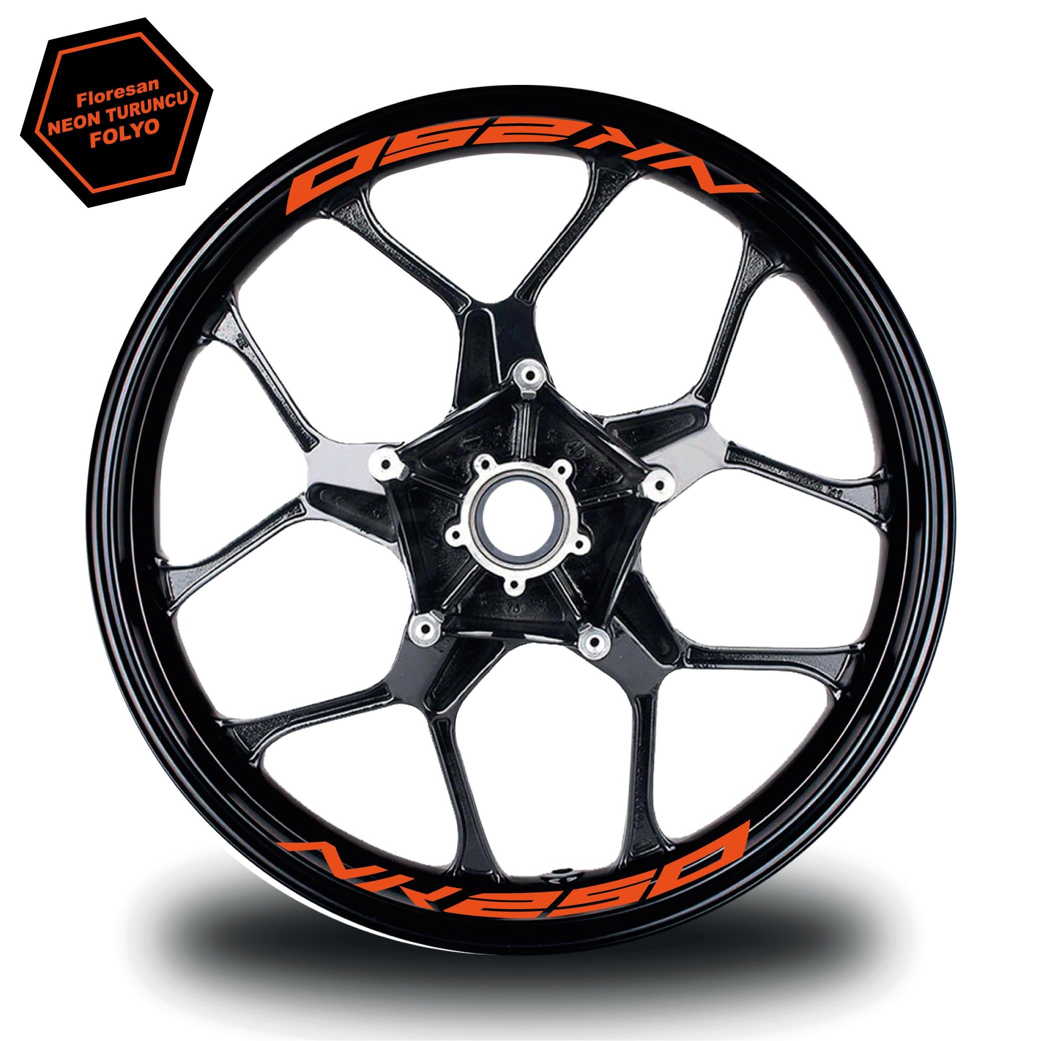250 NKCF MOTO NK 250 Jant İçi 8 adet Sticker Turuncu