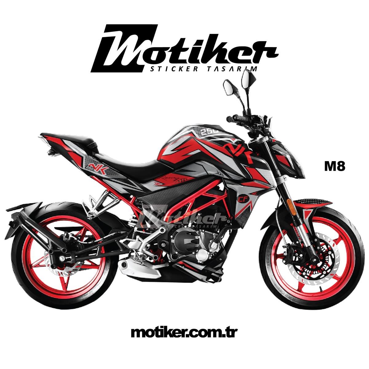 CF MOTO NK 250 - Orange Full Desen Parça Takım Sticker Modeli