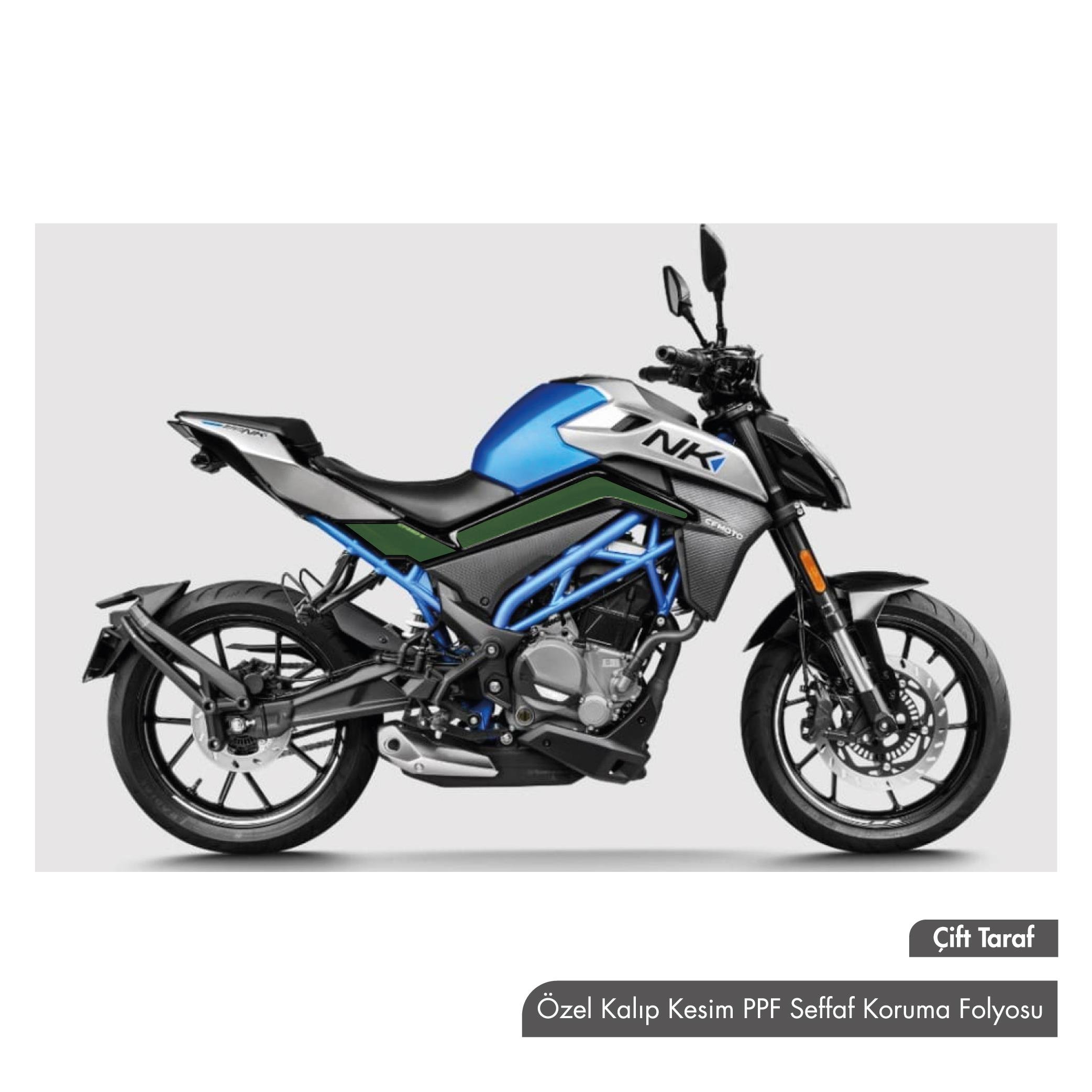 250 NKCF MOTO NK 250 Orta Şase Şefaf PPF Koruma Folyo