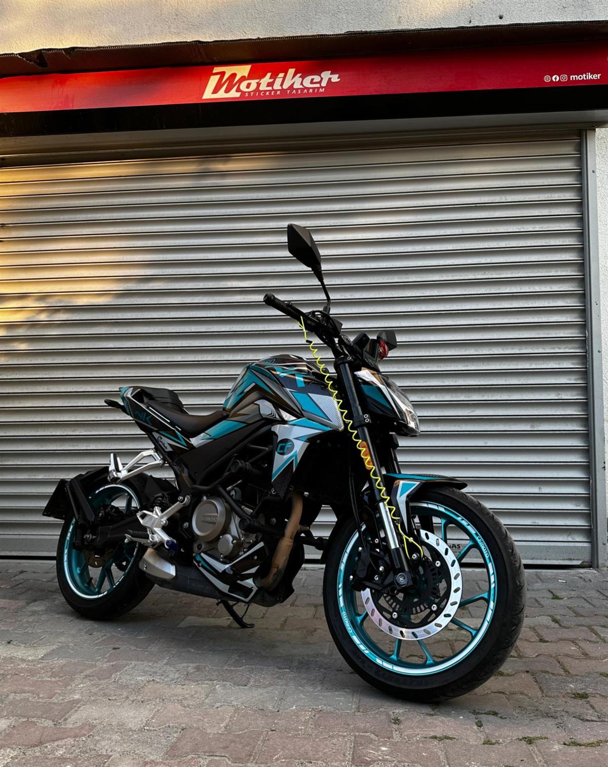CF MOTO NK 250 Turkuaz Gri Full Desen Parça Takım Sticker Modeli