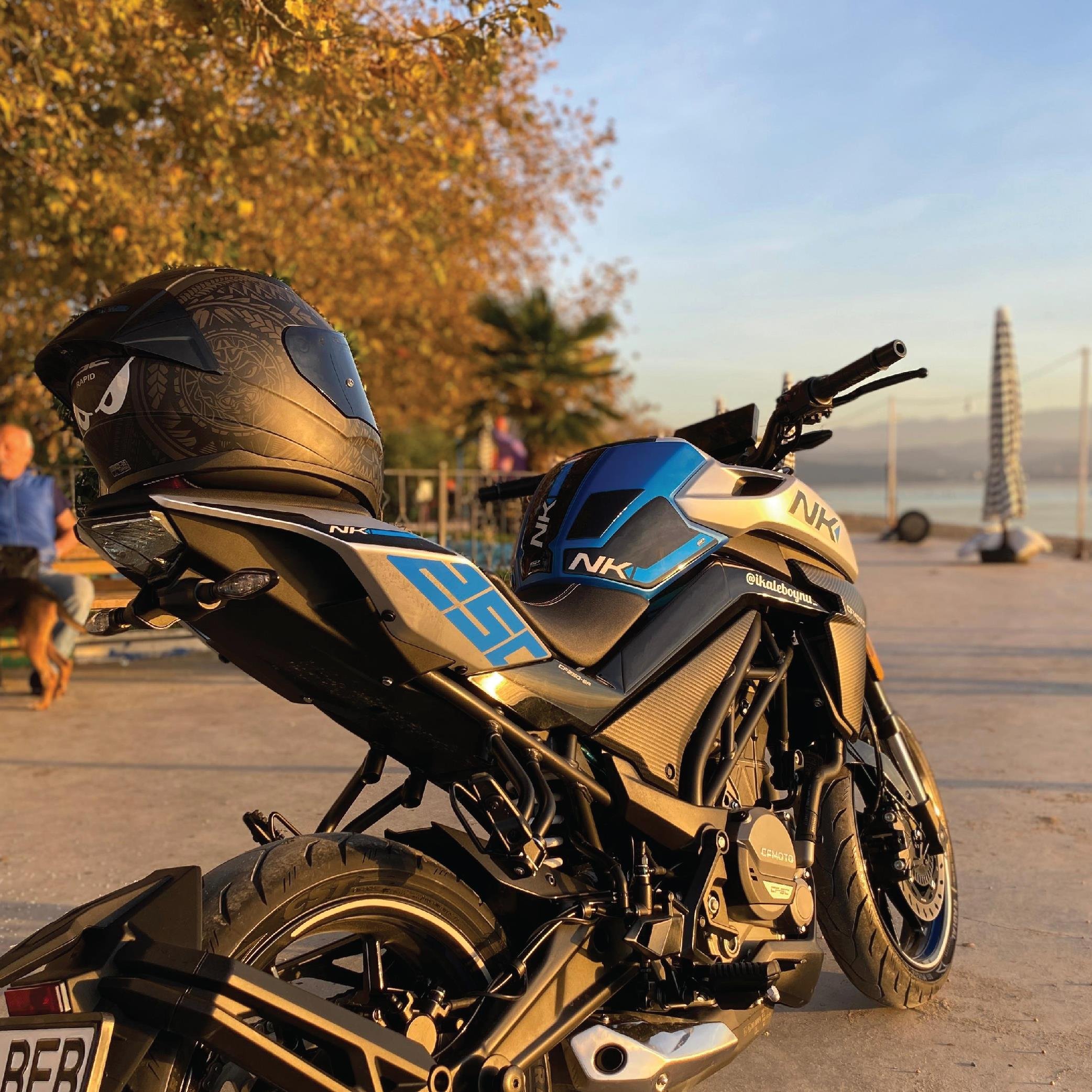 CF Moto NK250 Arka Kuyruk Altı 250 Sticker Etiket Mavi 