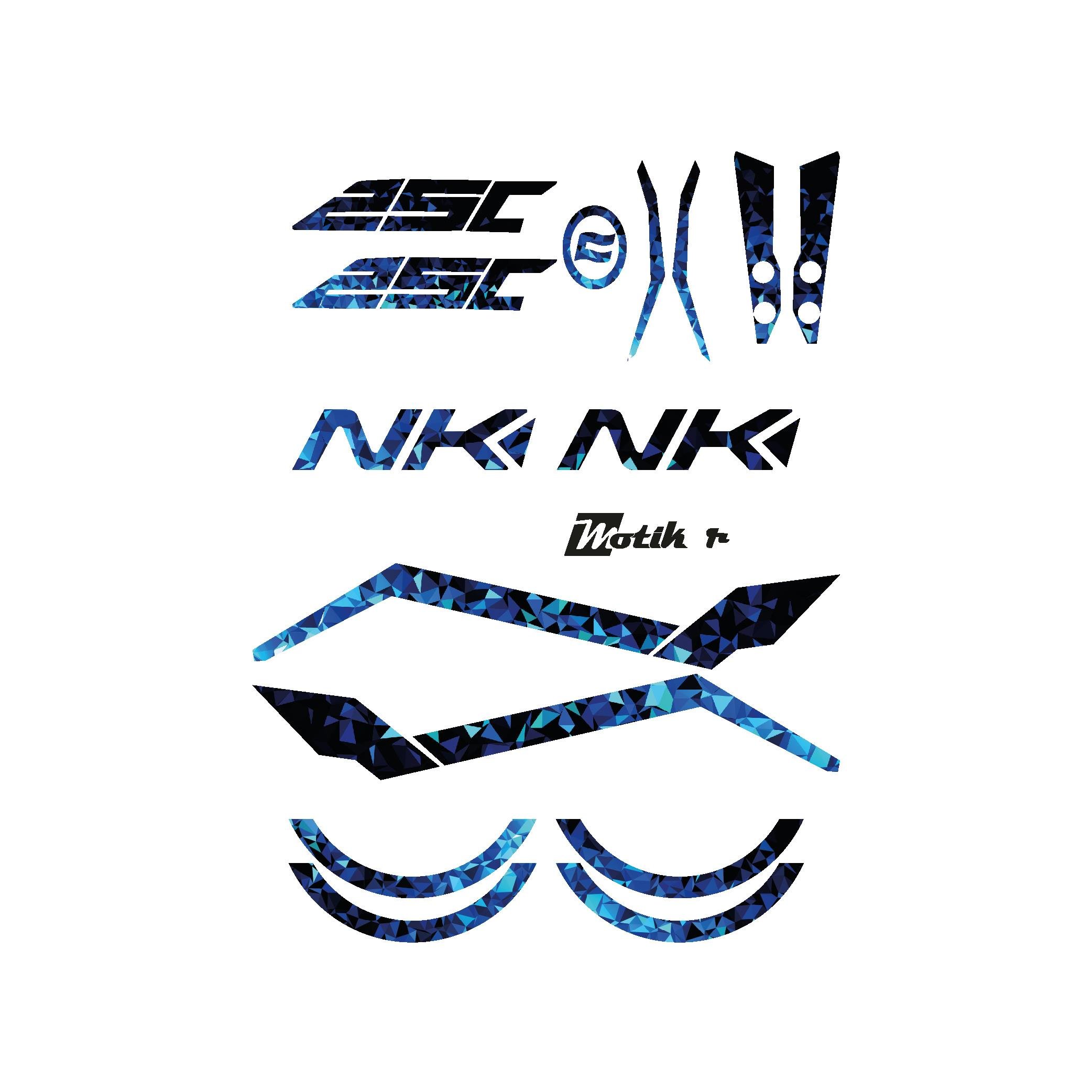 250 NKCF MOTO NK250 Blue Triangle Tam Takım Model Sticker Modeli 