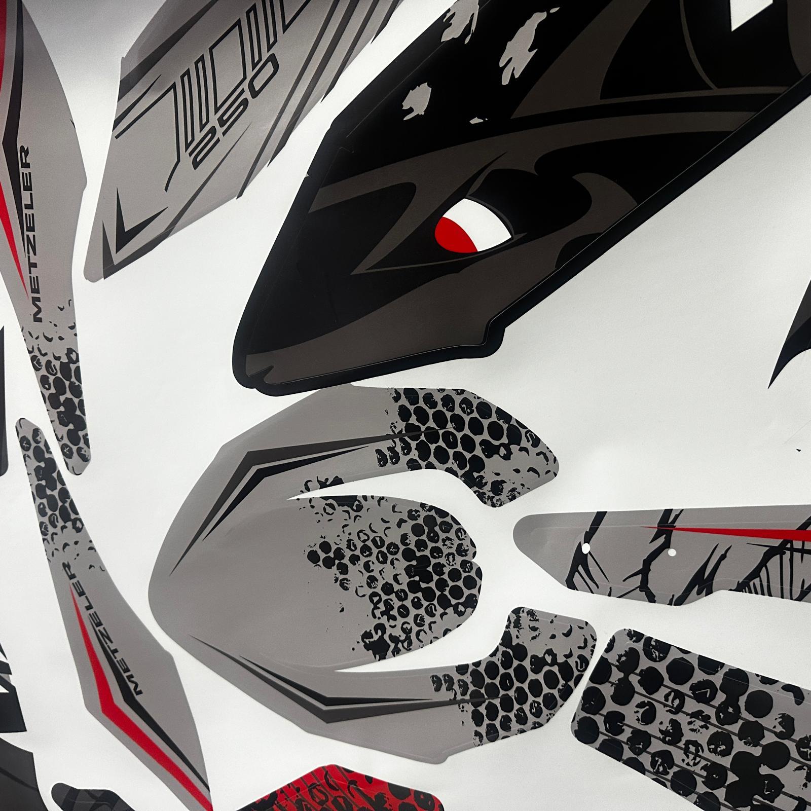 CF MOTOCF Moto NK250 Gri Kırmızı Shark Köpek Balığı Parça Sticker Etiket Kaplama Modeli