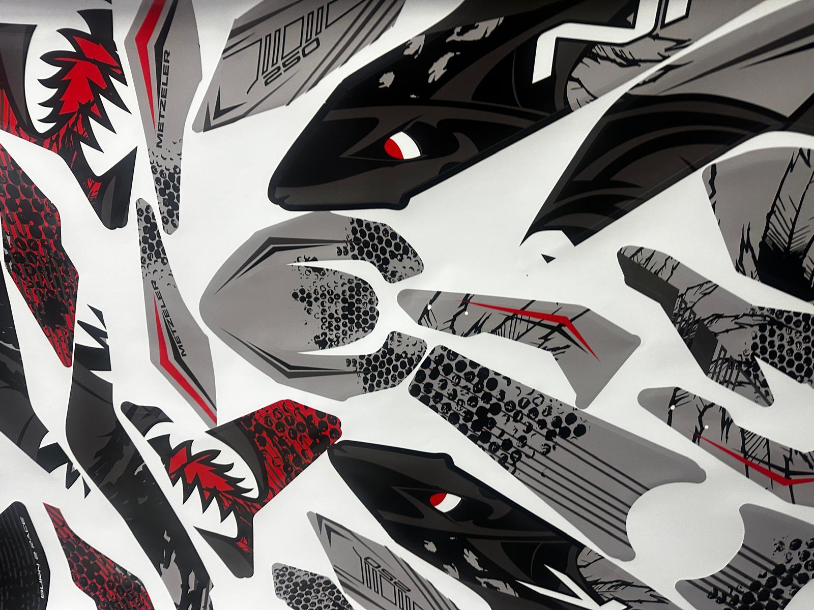 CF MOTOCF Moto NK250 Gri Kırmızı Shark Köpek Balığı Parça Sticker Etiket Kaplama Modeli