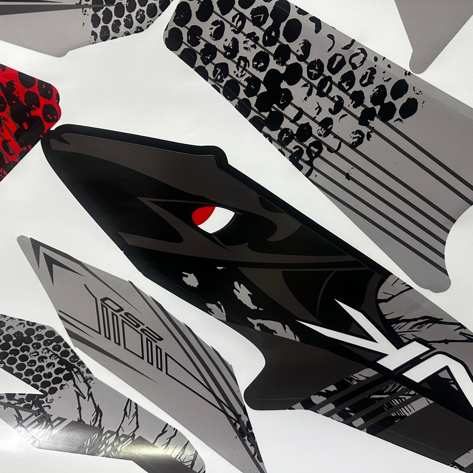 CF MOTOCF Moto NK250 Gri Kırmızı Shark Köpek Balığı Parça Sticker Etiket Kaplama Modeli