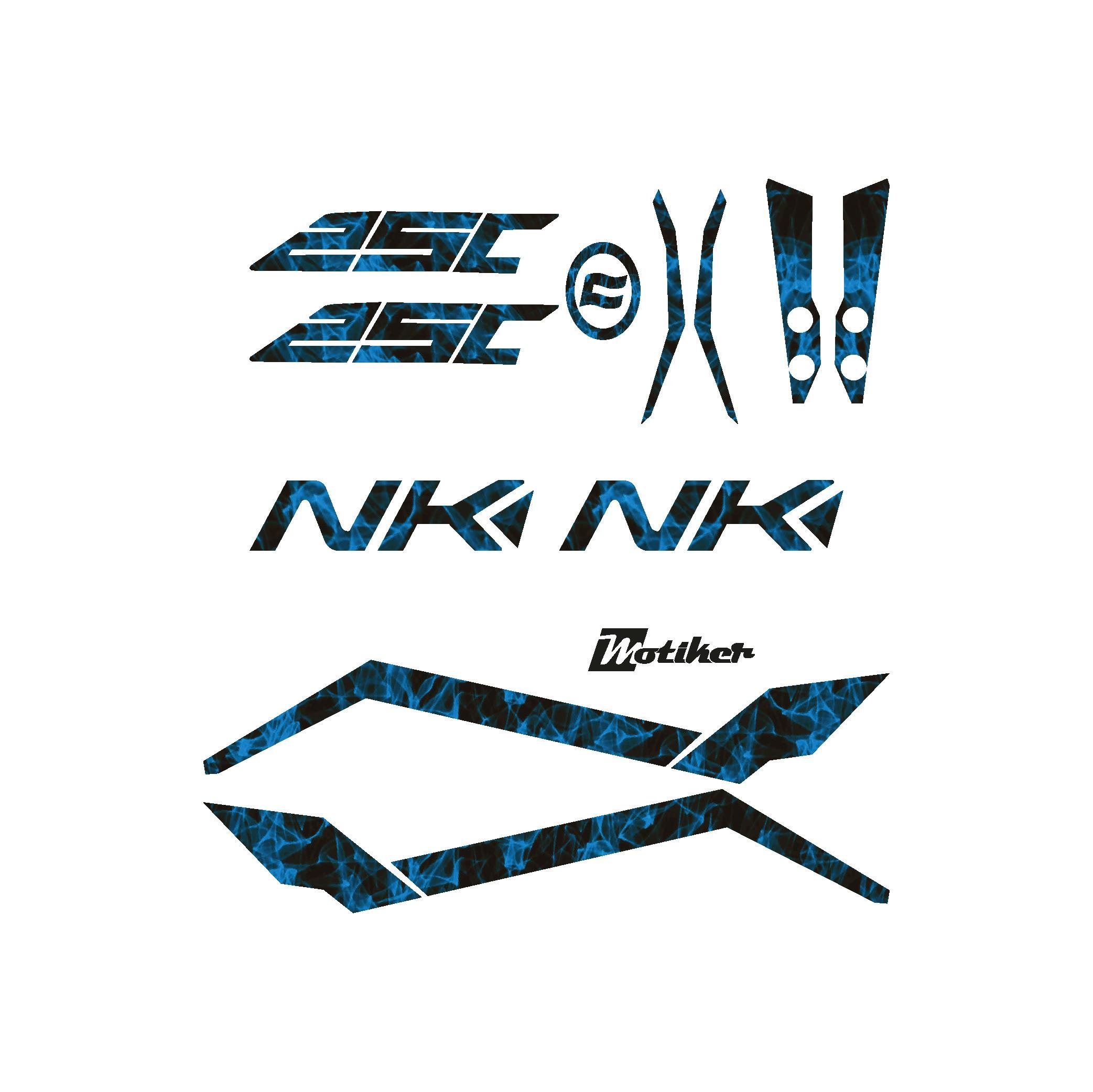 250 NKCF MOTO NK250 Mavi Duman Tam Takım Model Sticker Modeli 