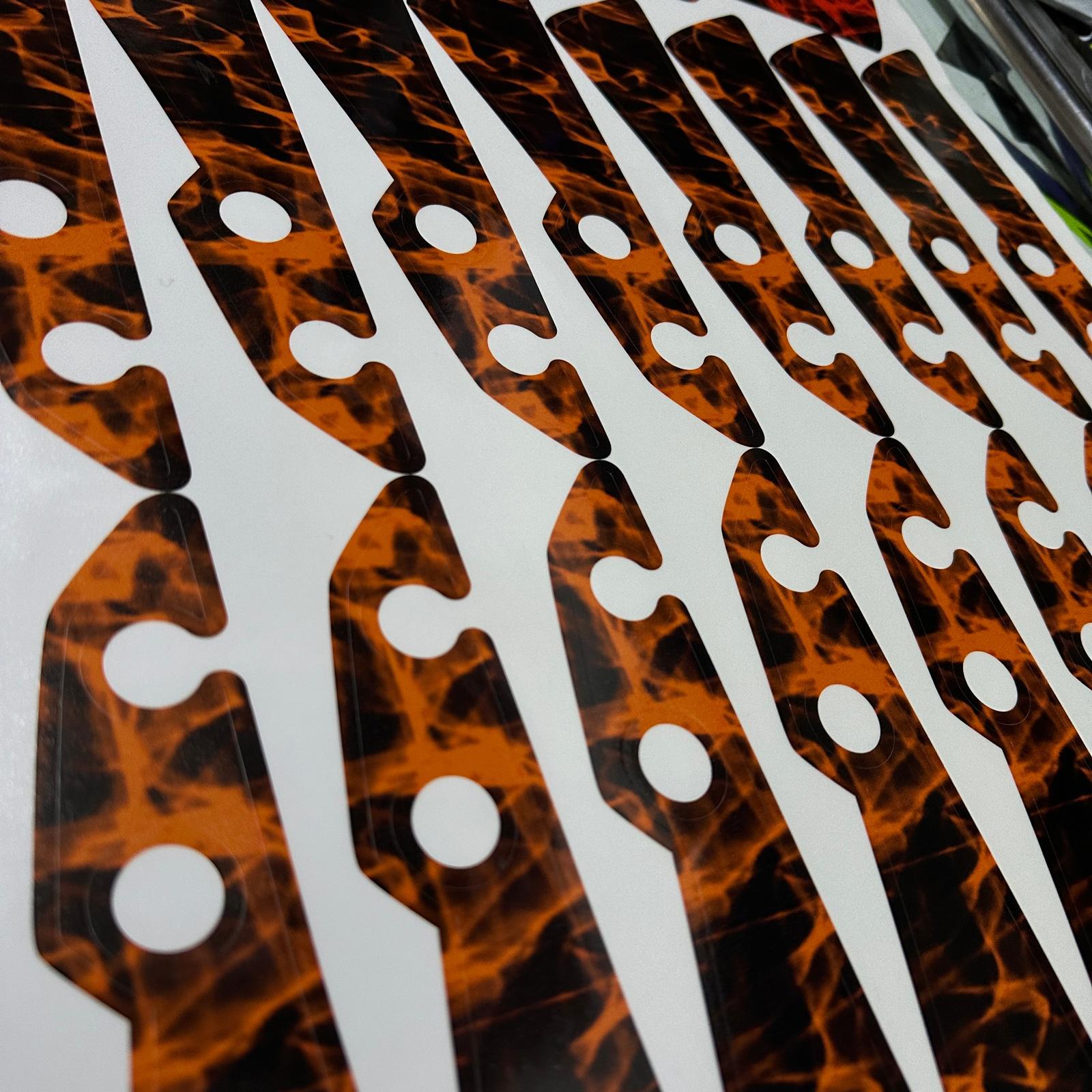 250 NKCF Moto NK250 Ön Çamurluk Sağ Sol Turuncu Duman Renk Sticker Etiket Kaplama Modeli 2019-2024