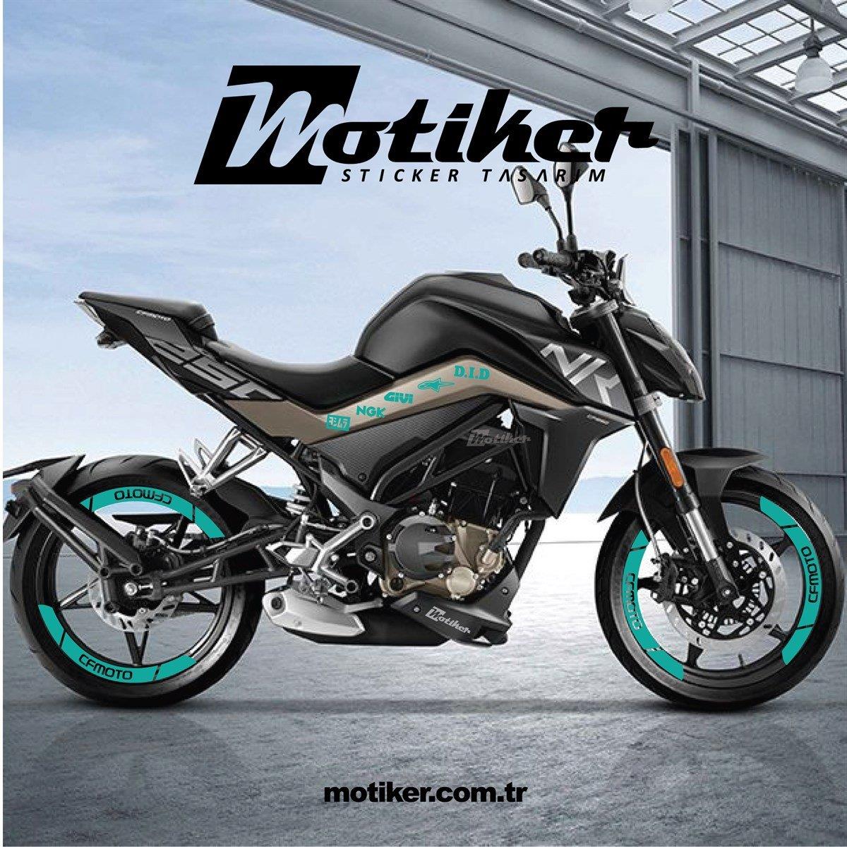 250 NKCF MOTO NK250 Şase Logolar ve Jant Sticker Turkuaz
