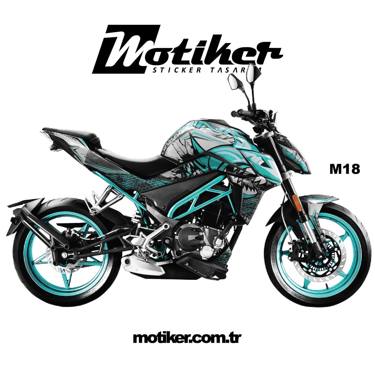 CF Moto NK250 Shark Köpek Balığı Parça Sticker Etiket Kaplama Modeli