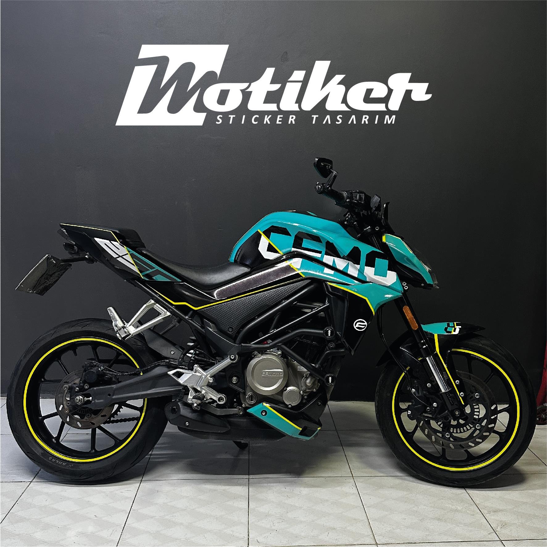 CF Moto NK250 Turkuaz Sticker Etiket Modeli