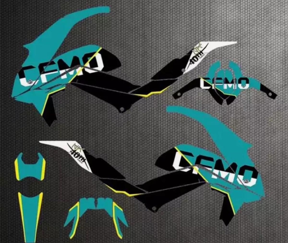 CF Moto NK250 Turkuaz Sticker Etiket Modeli
