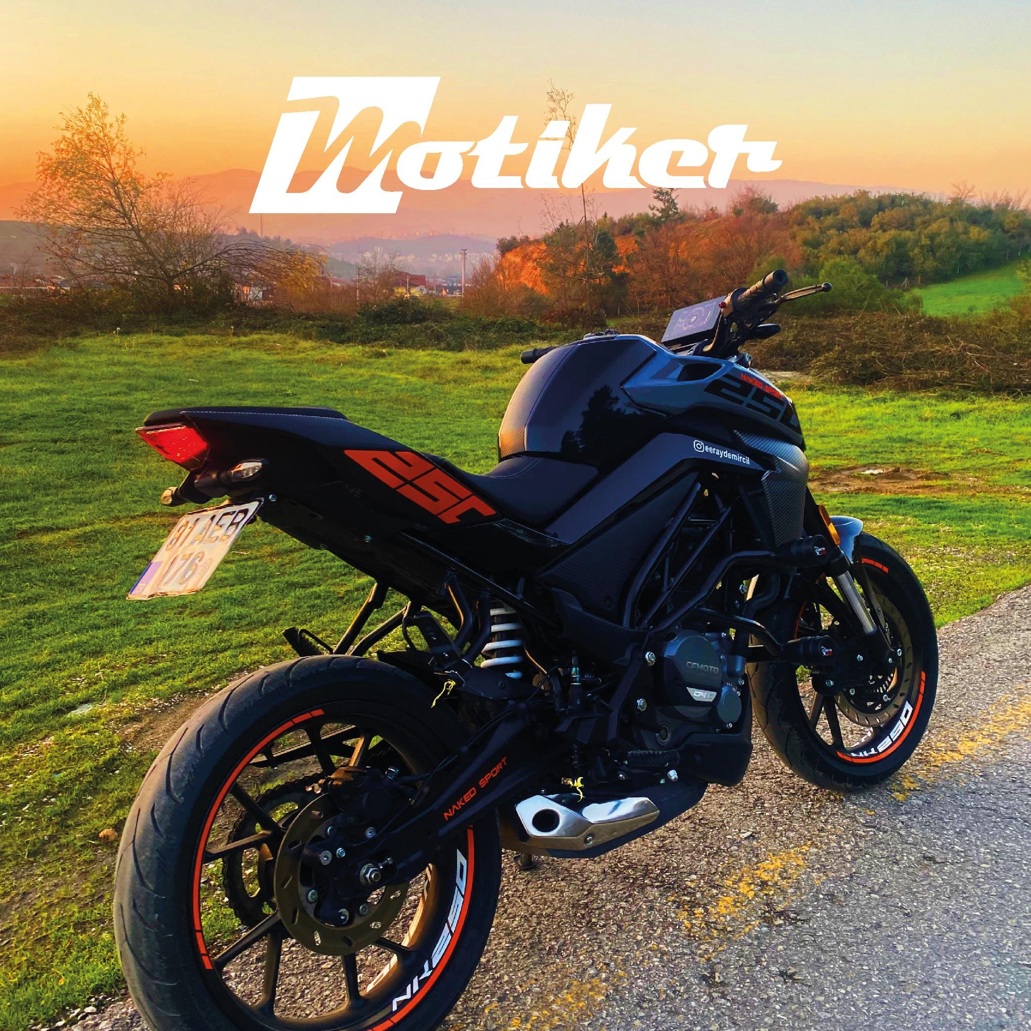 250 NKCF Moto NK250 Turuncu Siyah Yan Grenaj Sticker Etiket Modeli