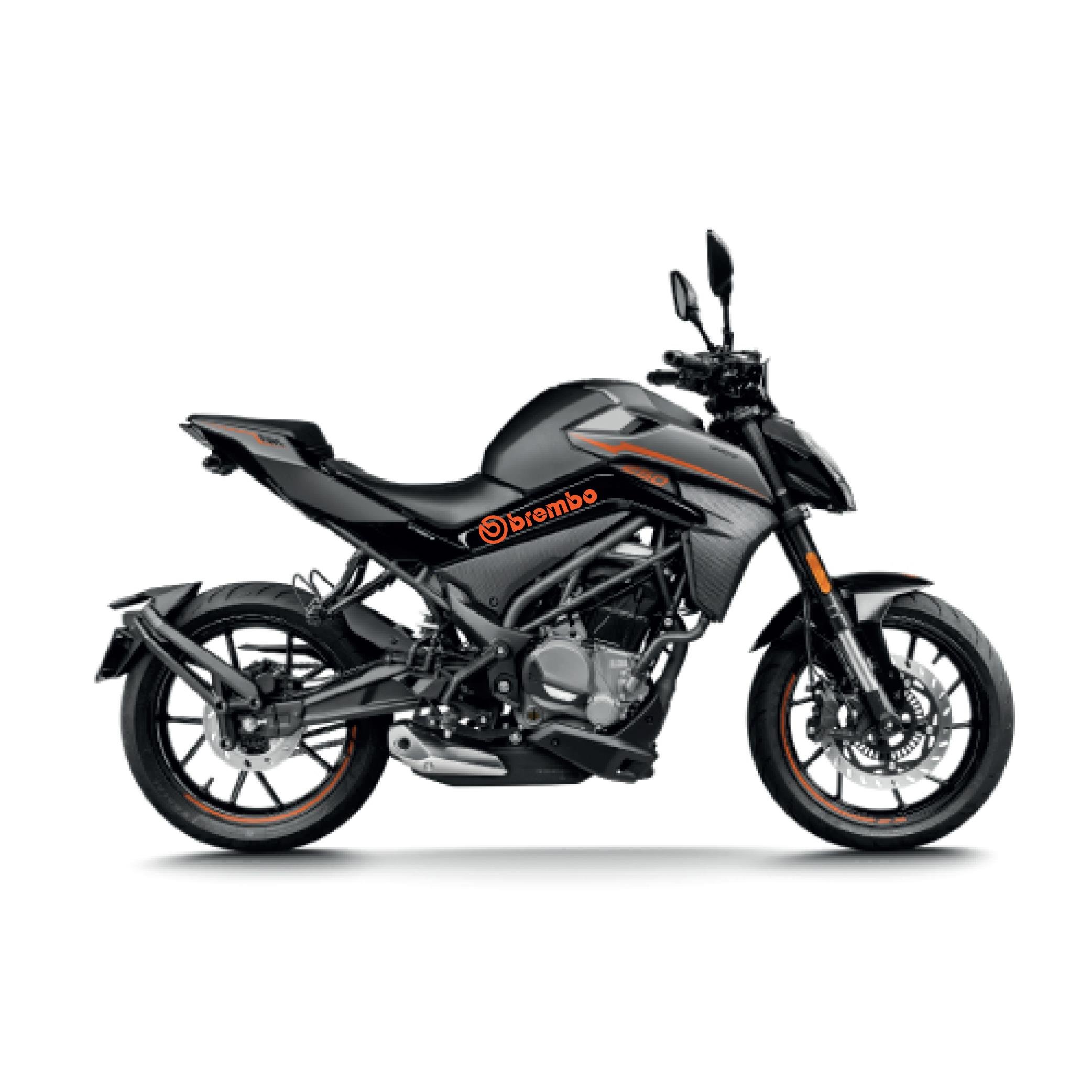 250 NKCFMOTO 250 NK Brembo Orta Şase Tasarım Motosiklet Sticker Etiket Modeli Turuncu
