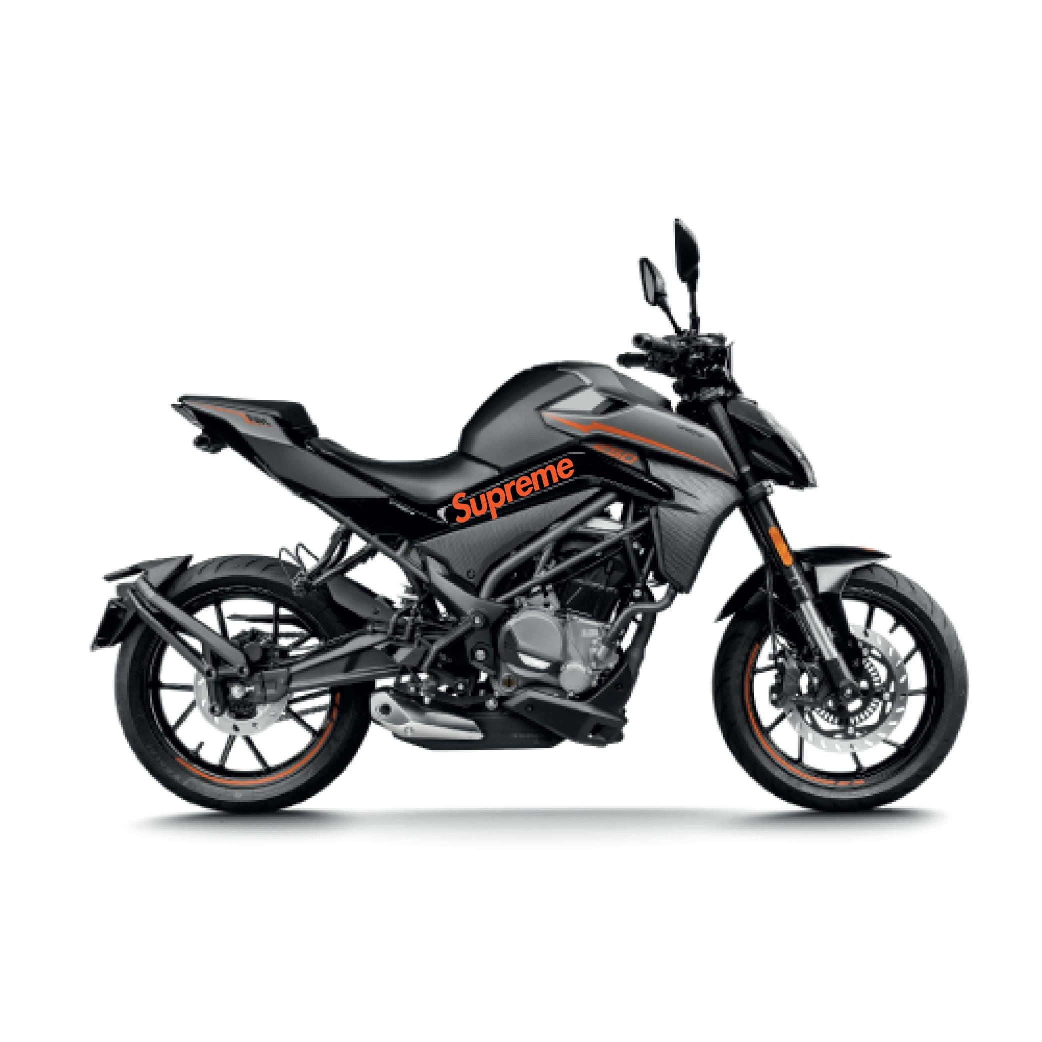 250 NKCFMOTO 250 NK Supreme Orta Şase Tasarım Motosiklet Sticker Etiket Modeli Turuncu